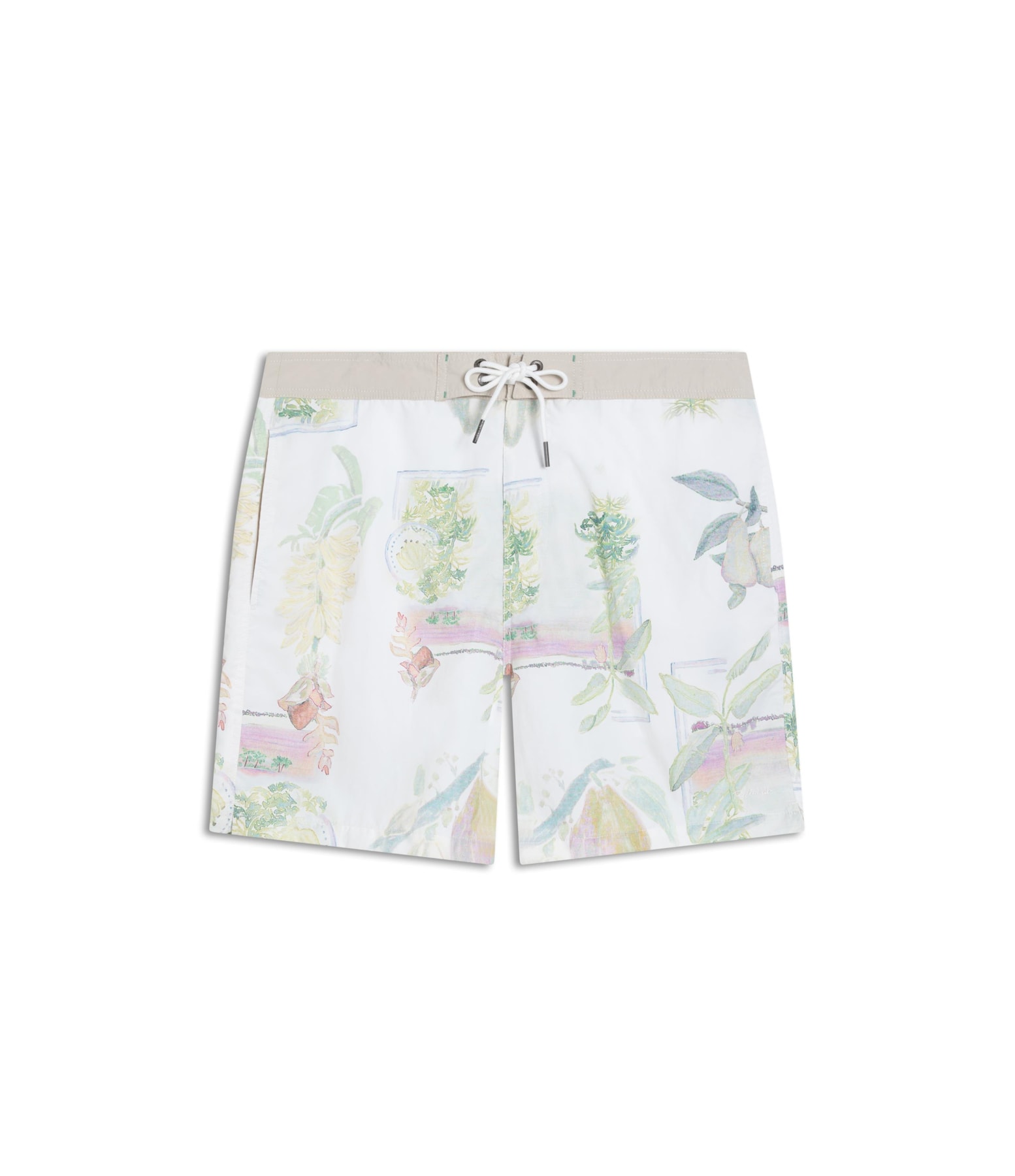 Beach Short Tropical Surf Branco