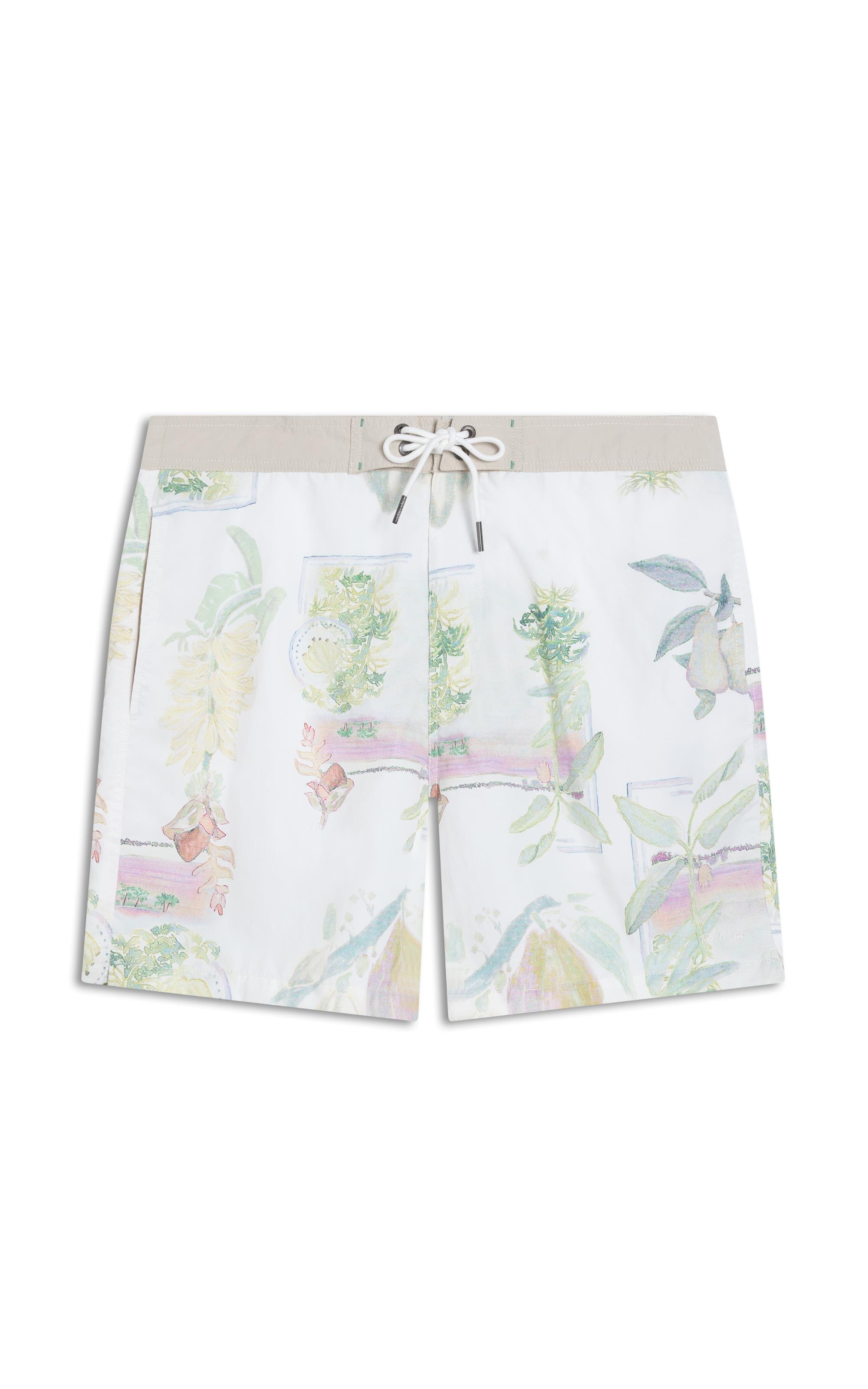 Beach Short Tropical Surf Branco