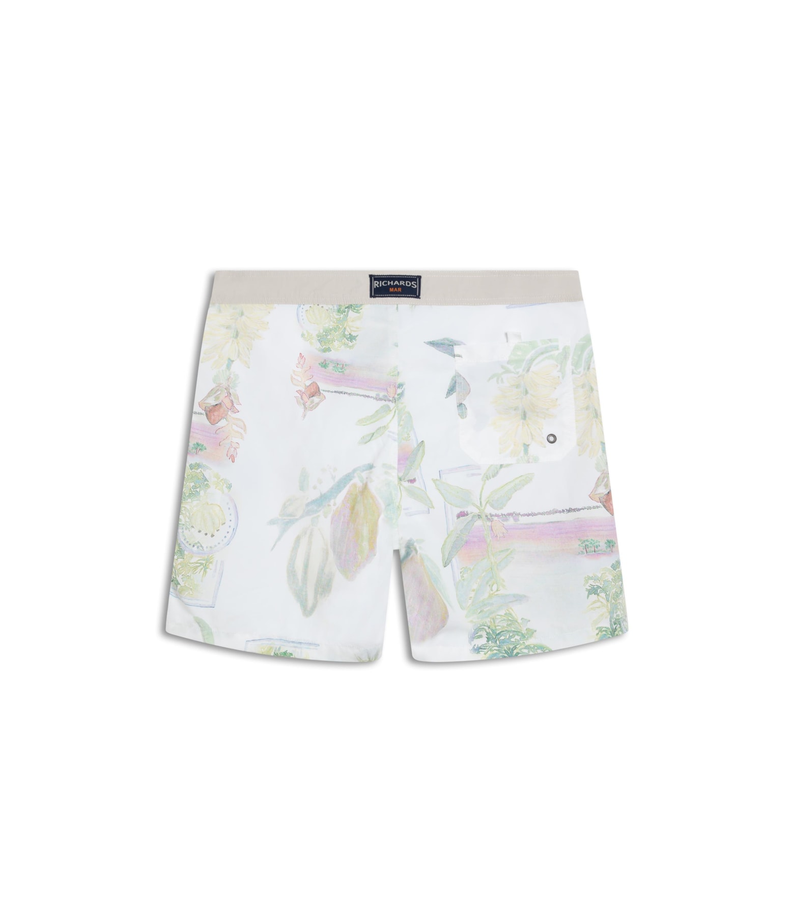 Beach Short Tropical Surf Branco
