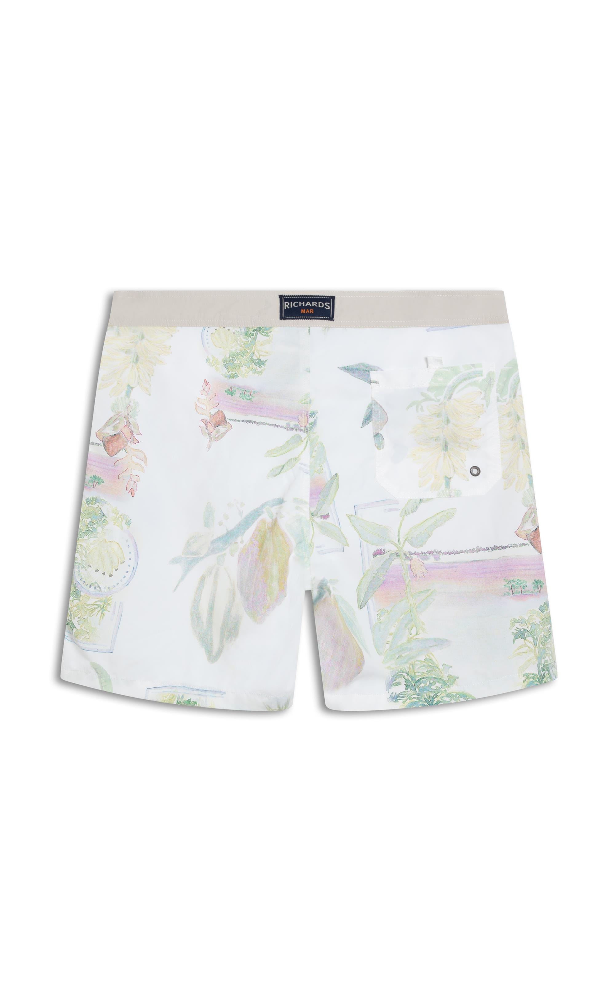 Beach Short Tropical Surf Branco