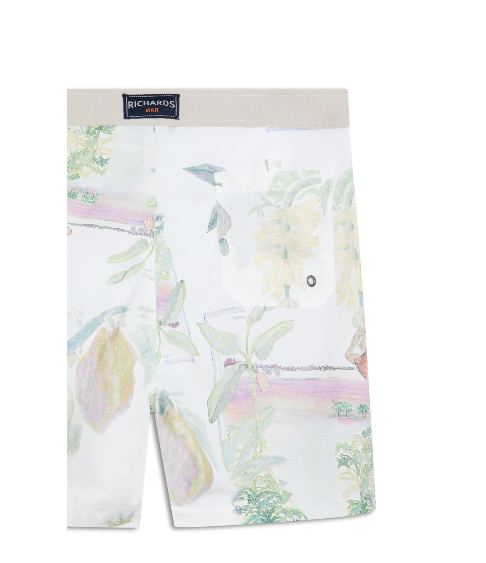 Beach Short Tropical Surf Branco