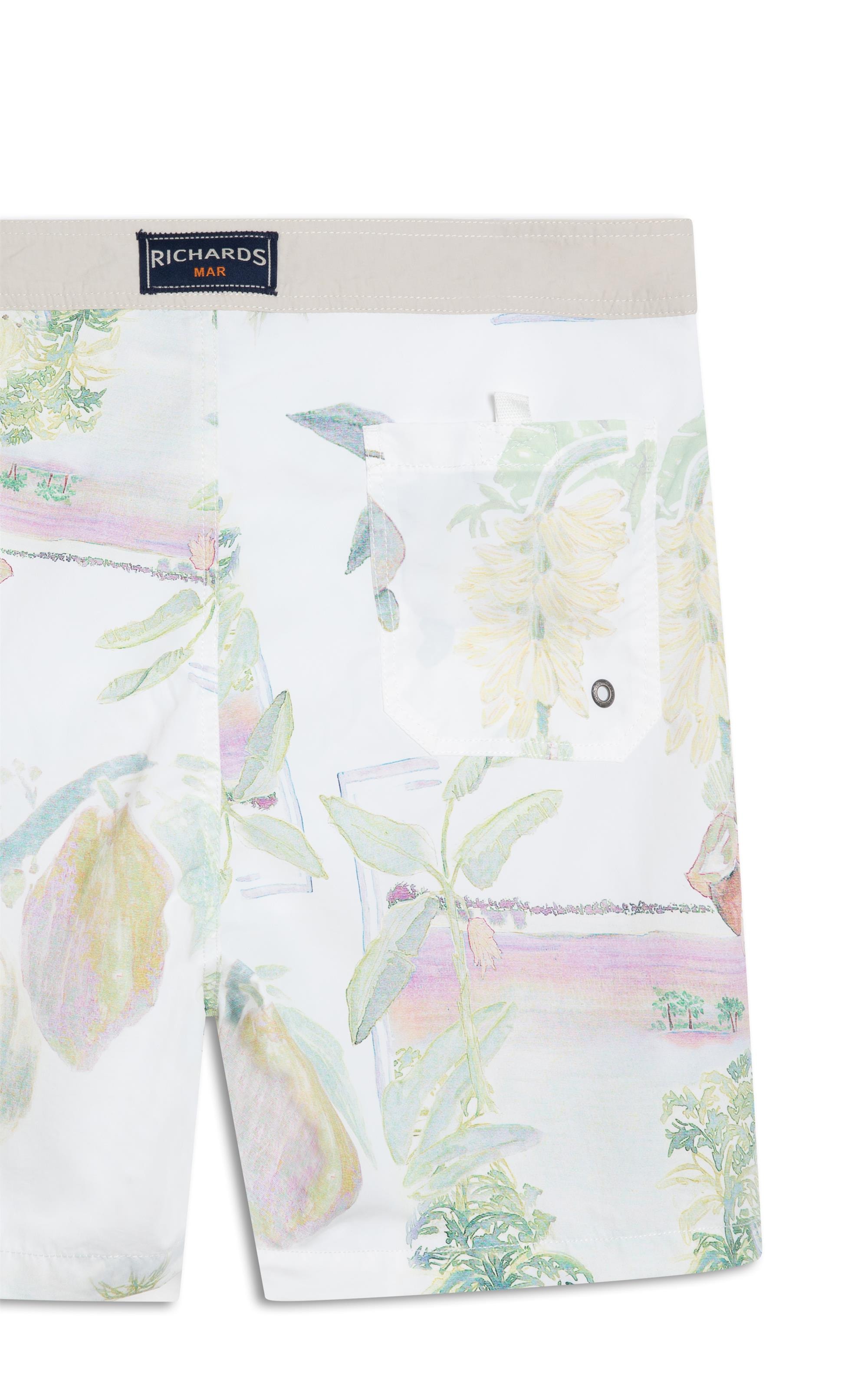 Beach Short Tropical Surf Branco