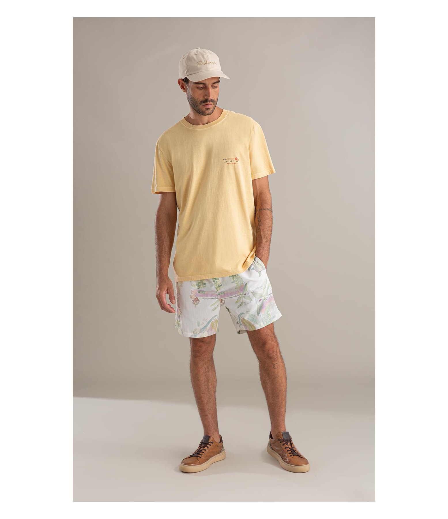 Beach Short Tropical Surf Branco
