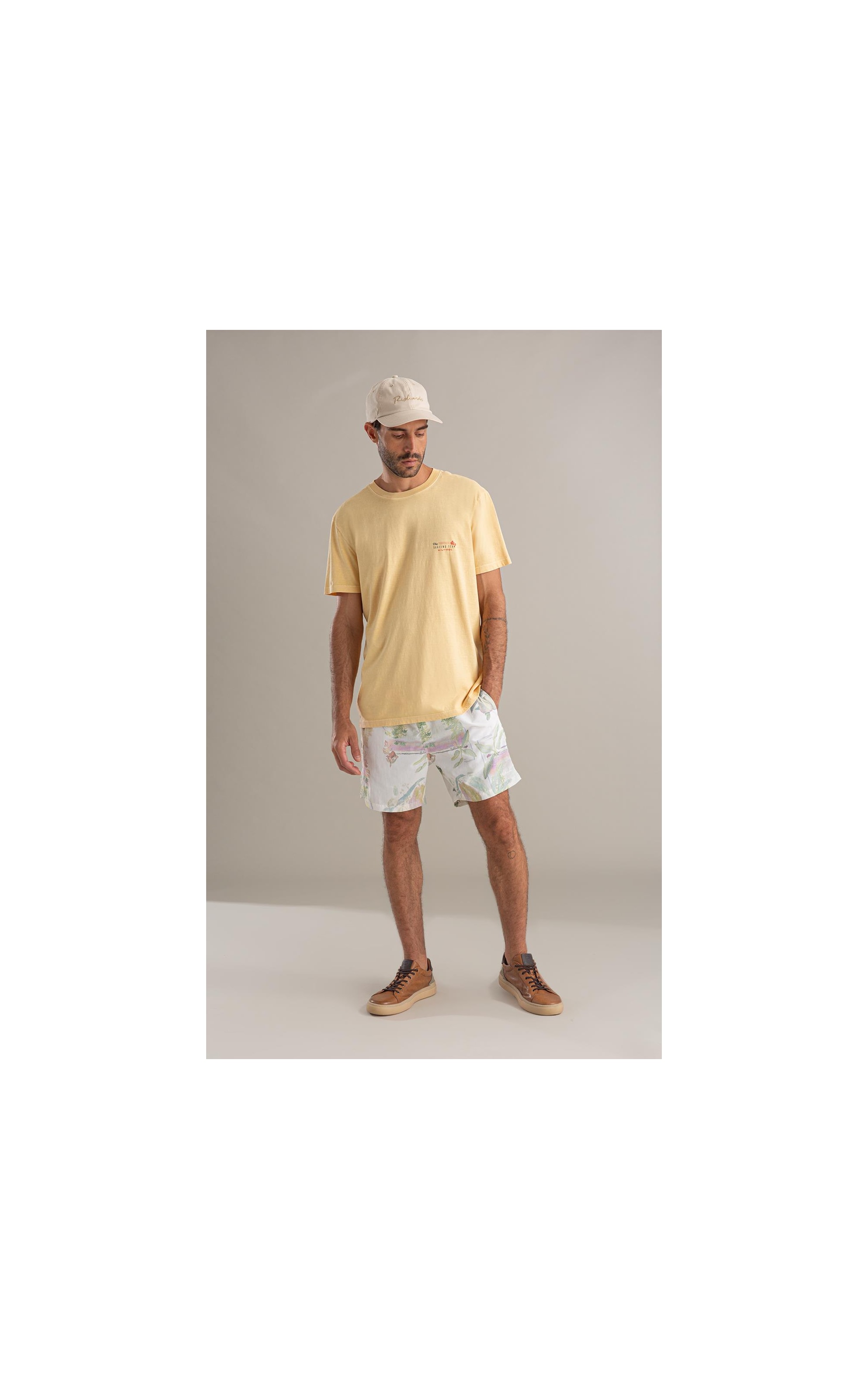 Beach Short Tropical Surf Branco