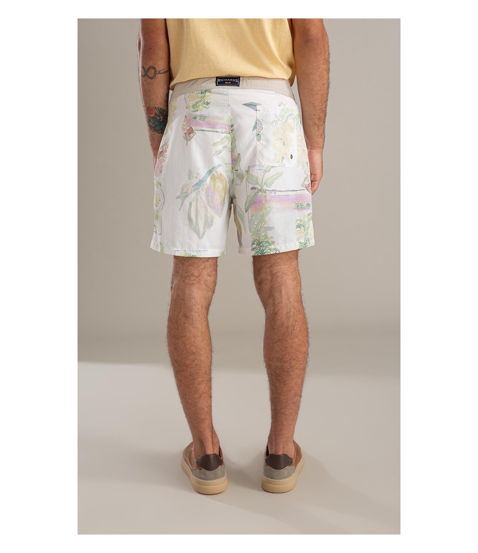 Beach Short Tropical Surf Branco
