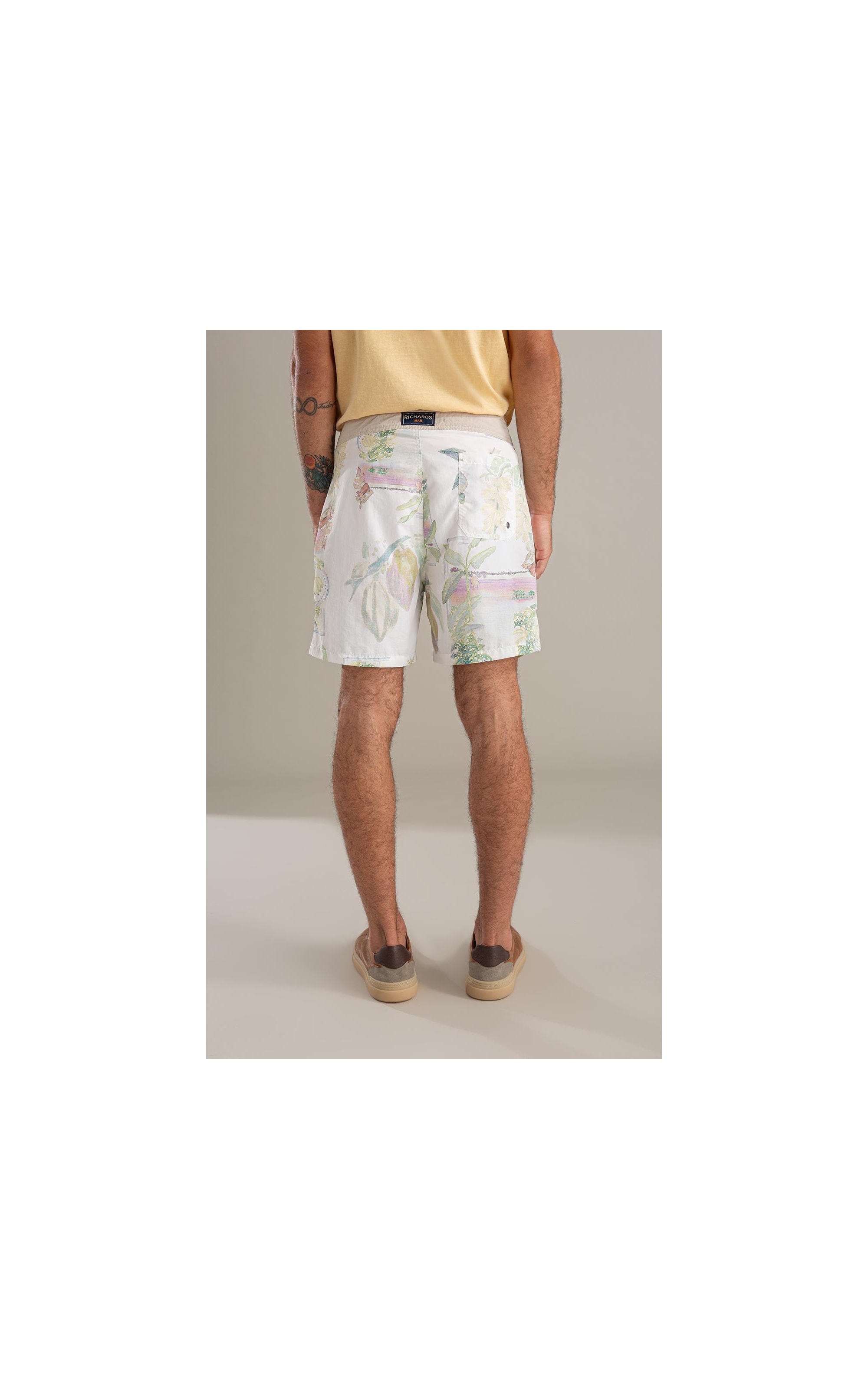 Beach Short Tropical Surf Branco