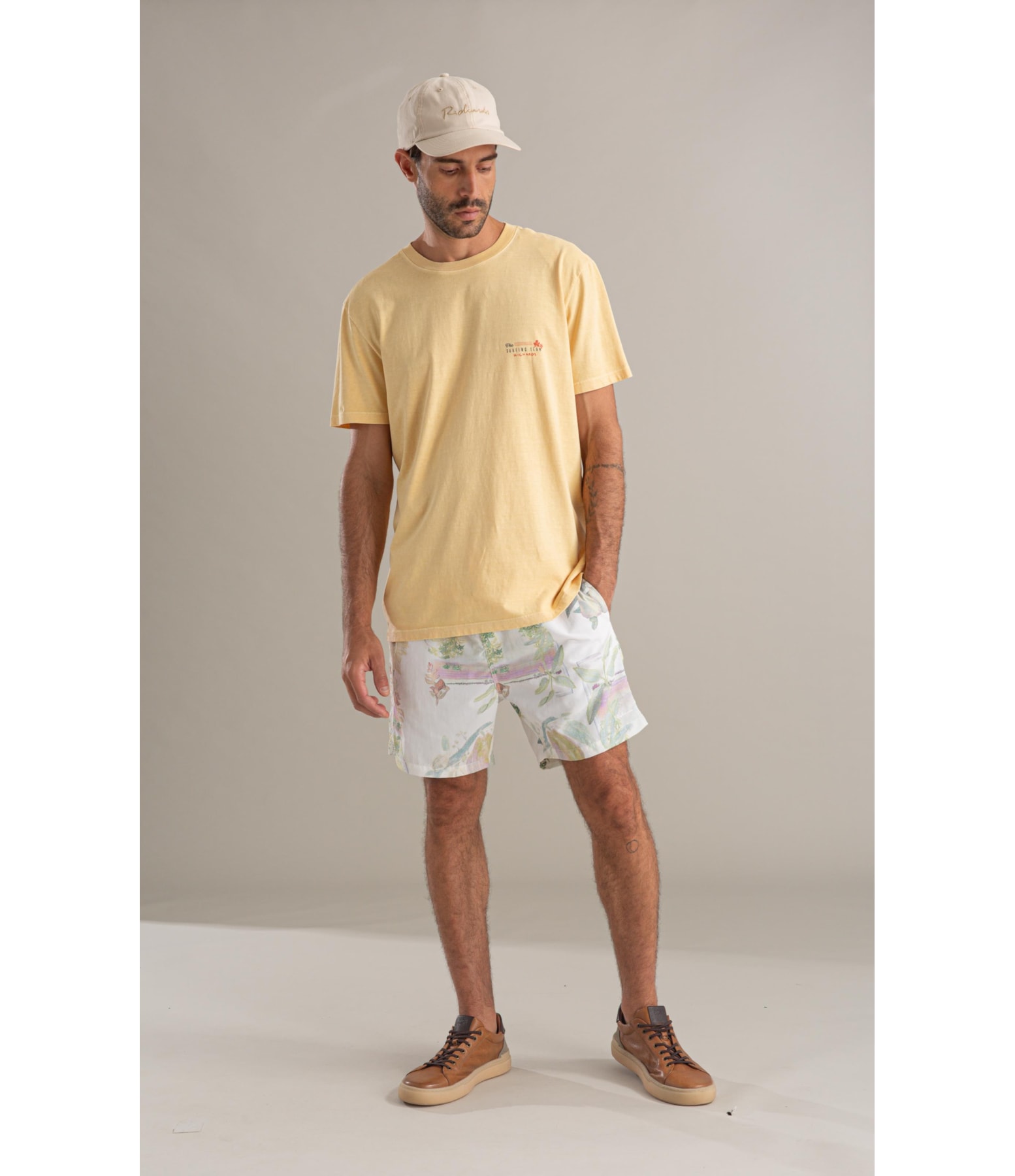 Beach Short Tropical Surf Branco