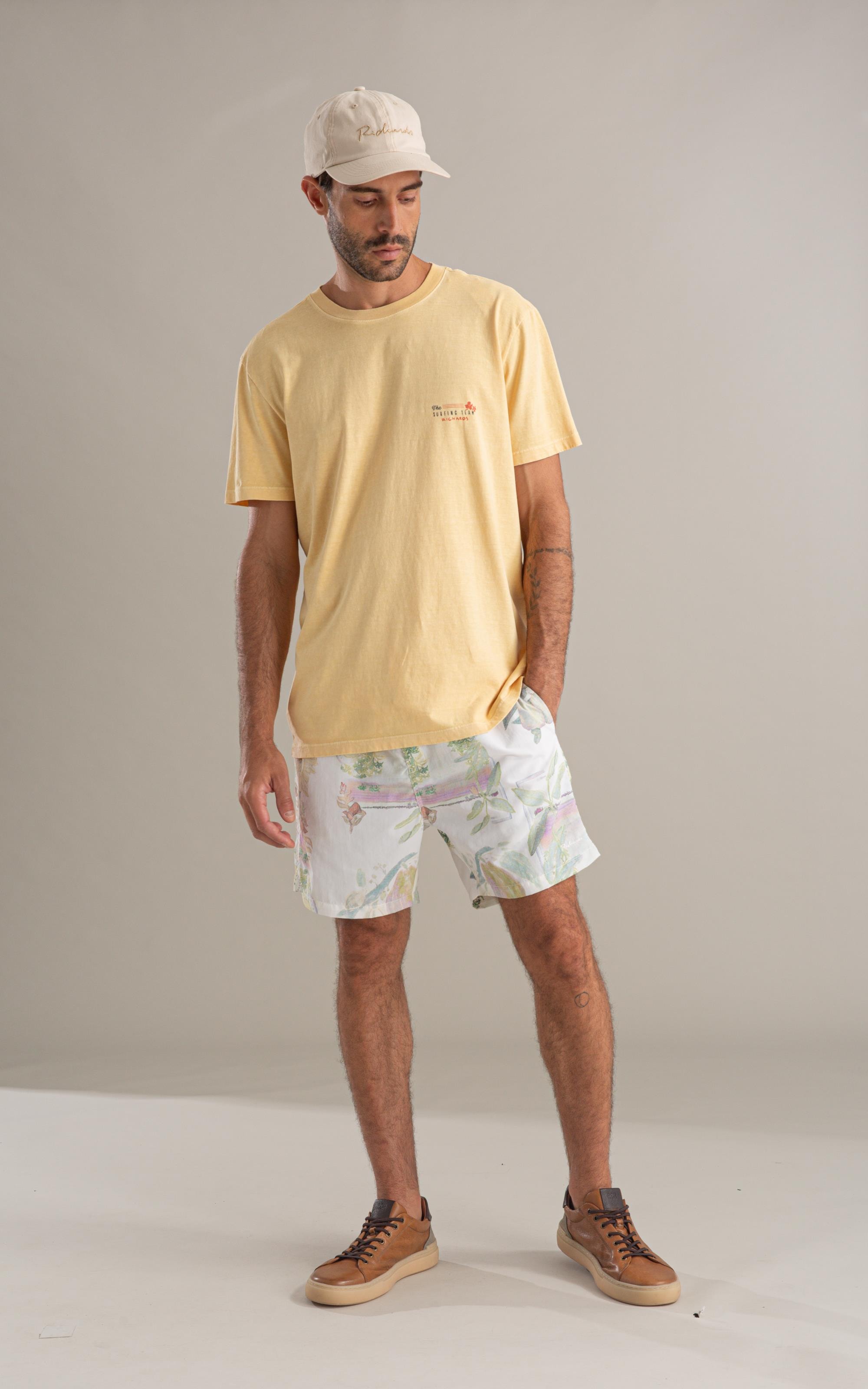 Beach Short Tropical Surf Branco