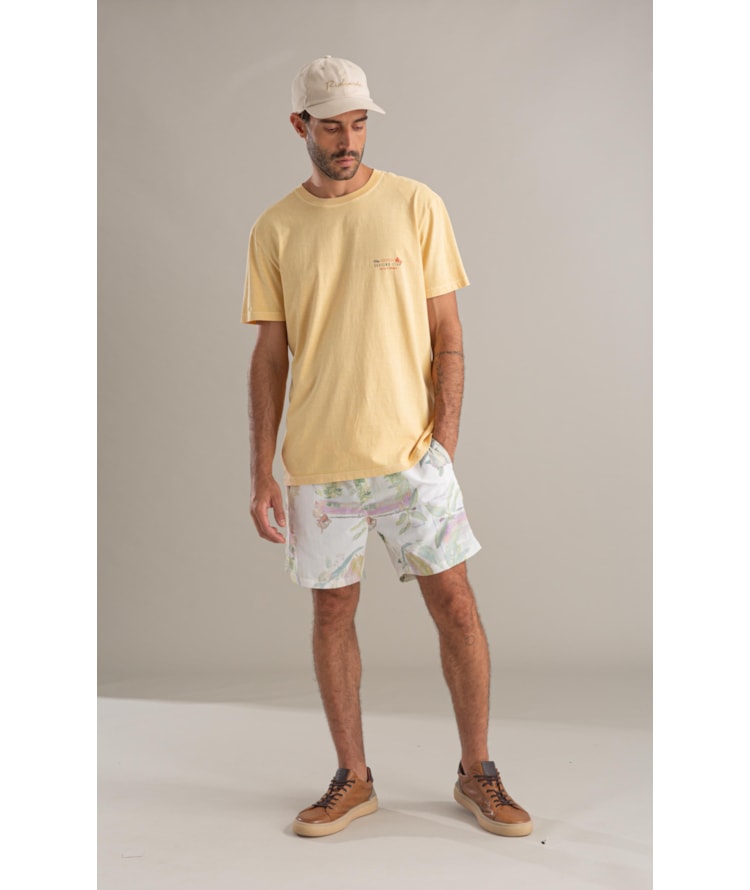 Beach Short Tropical Surf Branco