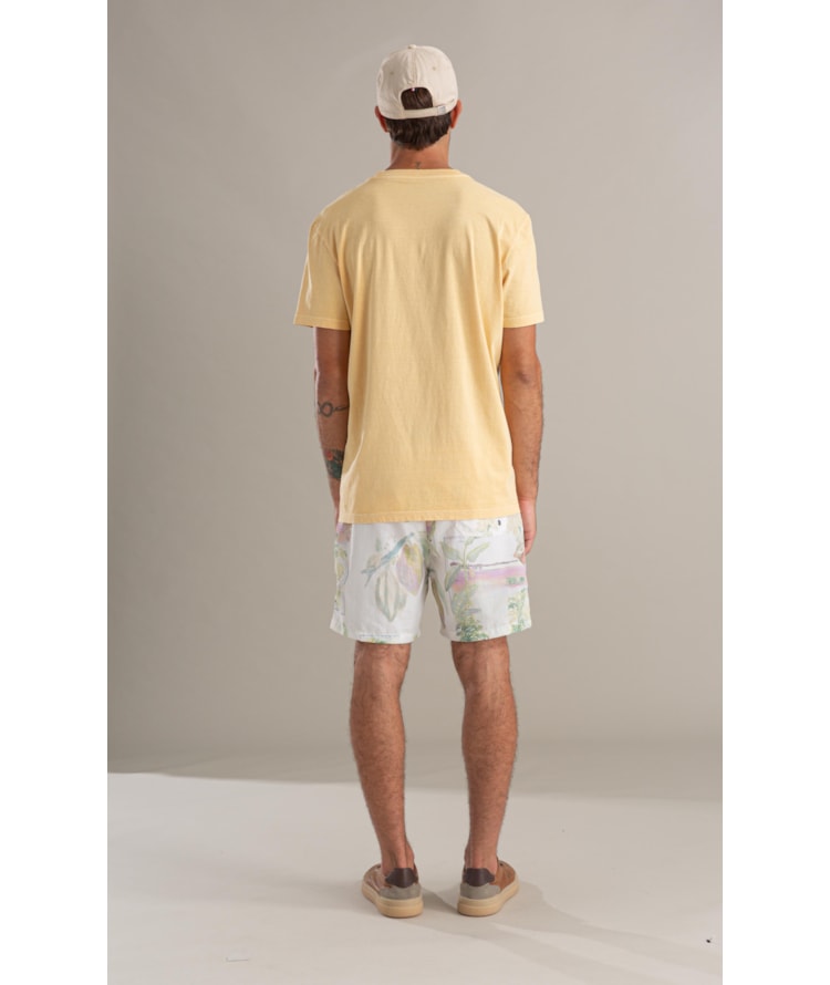 Beach Short Tropical Surf Branco