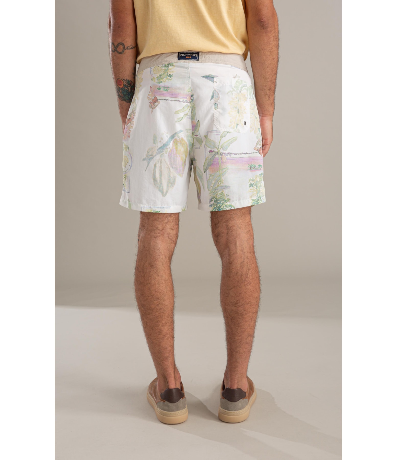 Beach Short Tropical Surf Branco