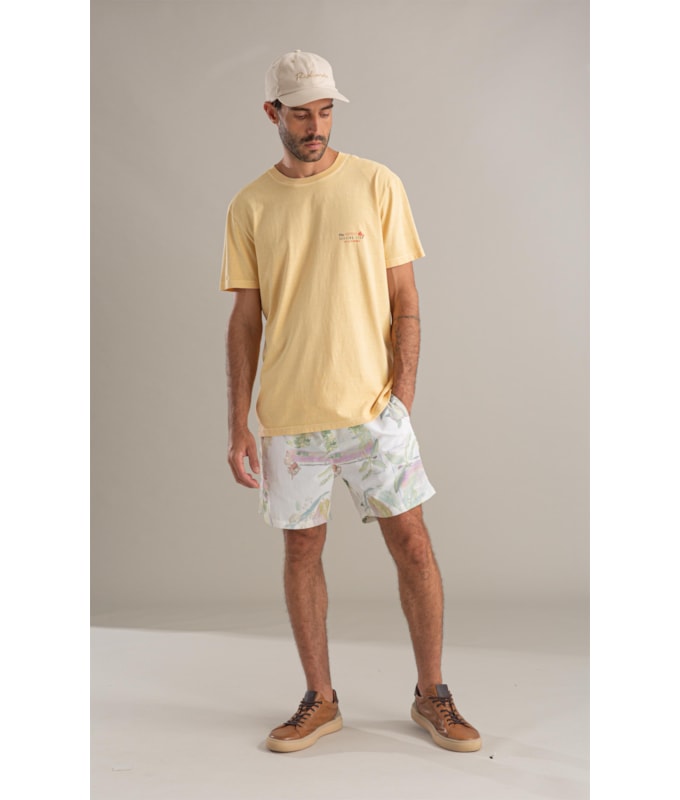 Beach Short Tropical Surf Branco