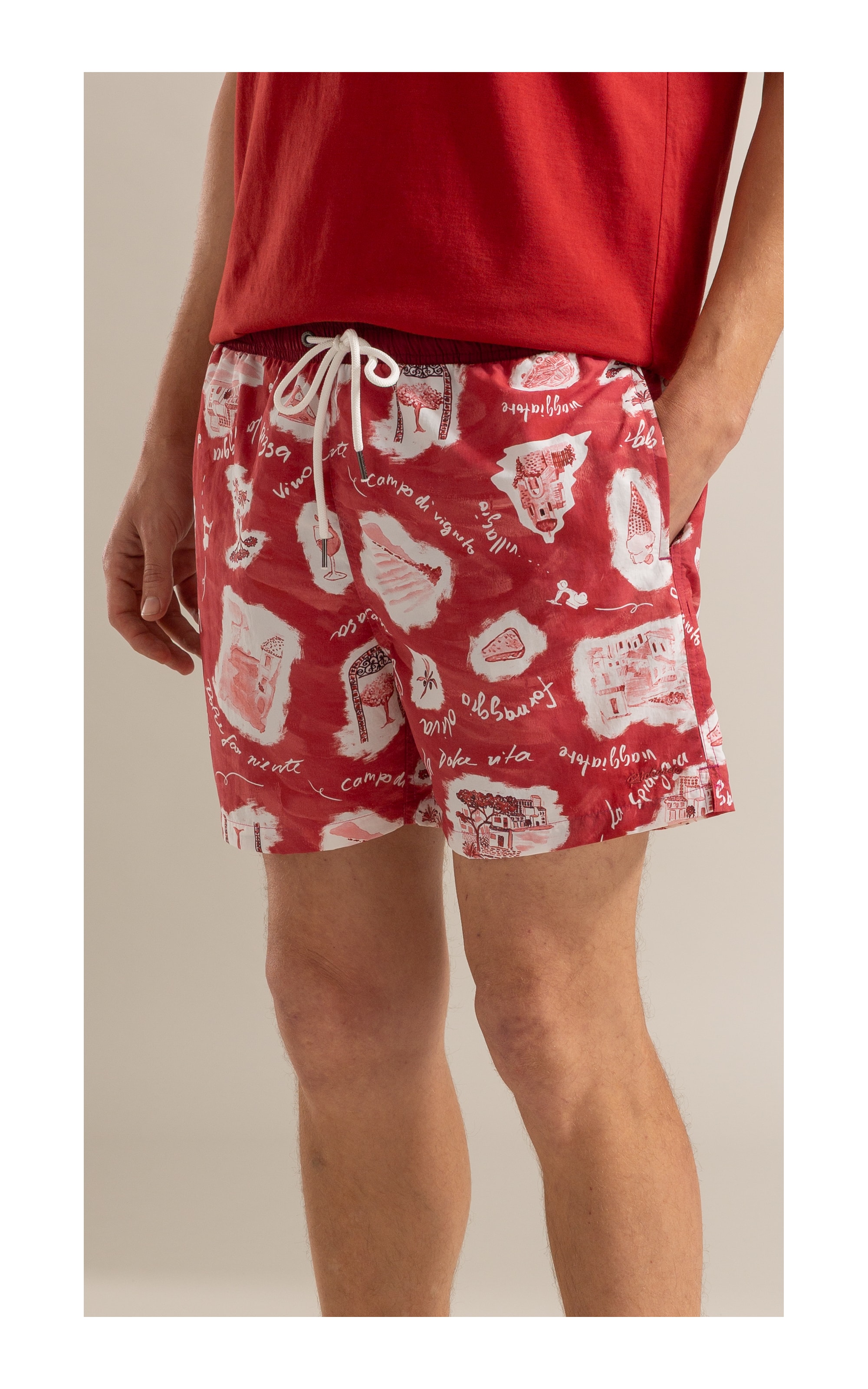 Beach Short Viaggio Regular Vermelho