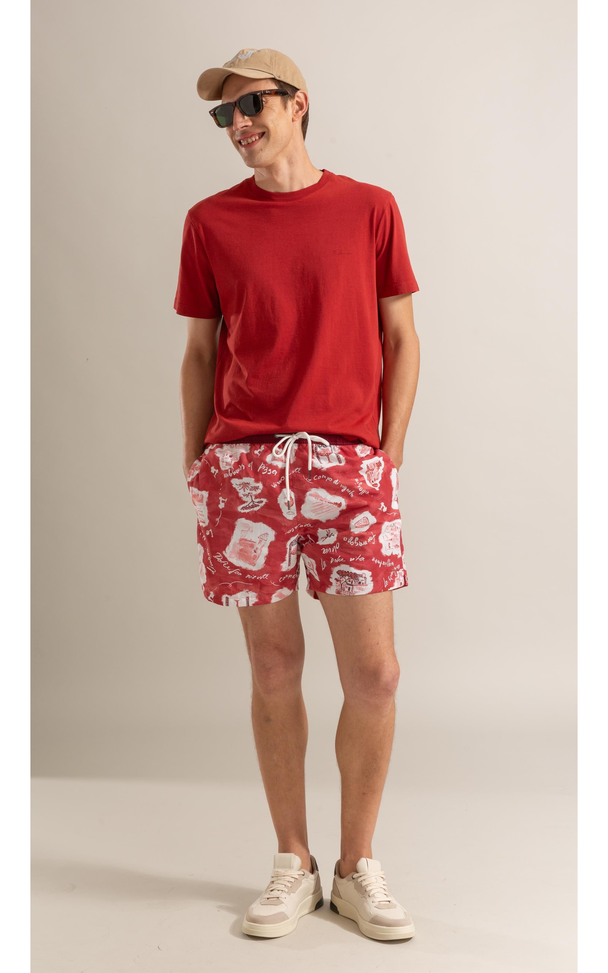Beach Short Viaggio Regular Vermelho