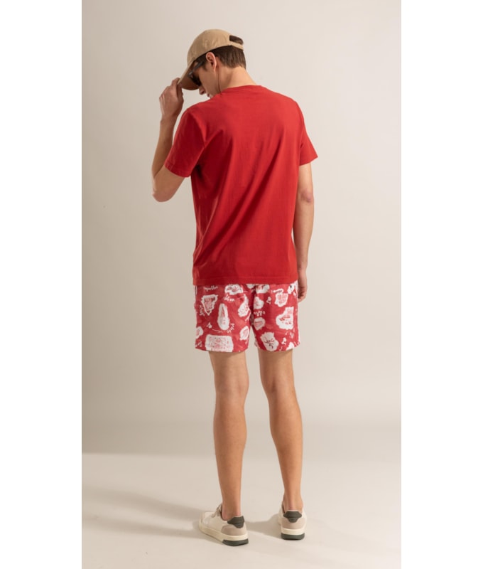 Beach Short Viaggio Regular Vermelho