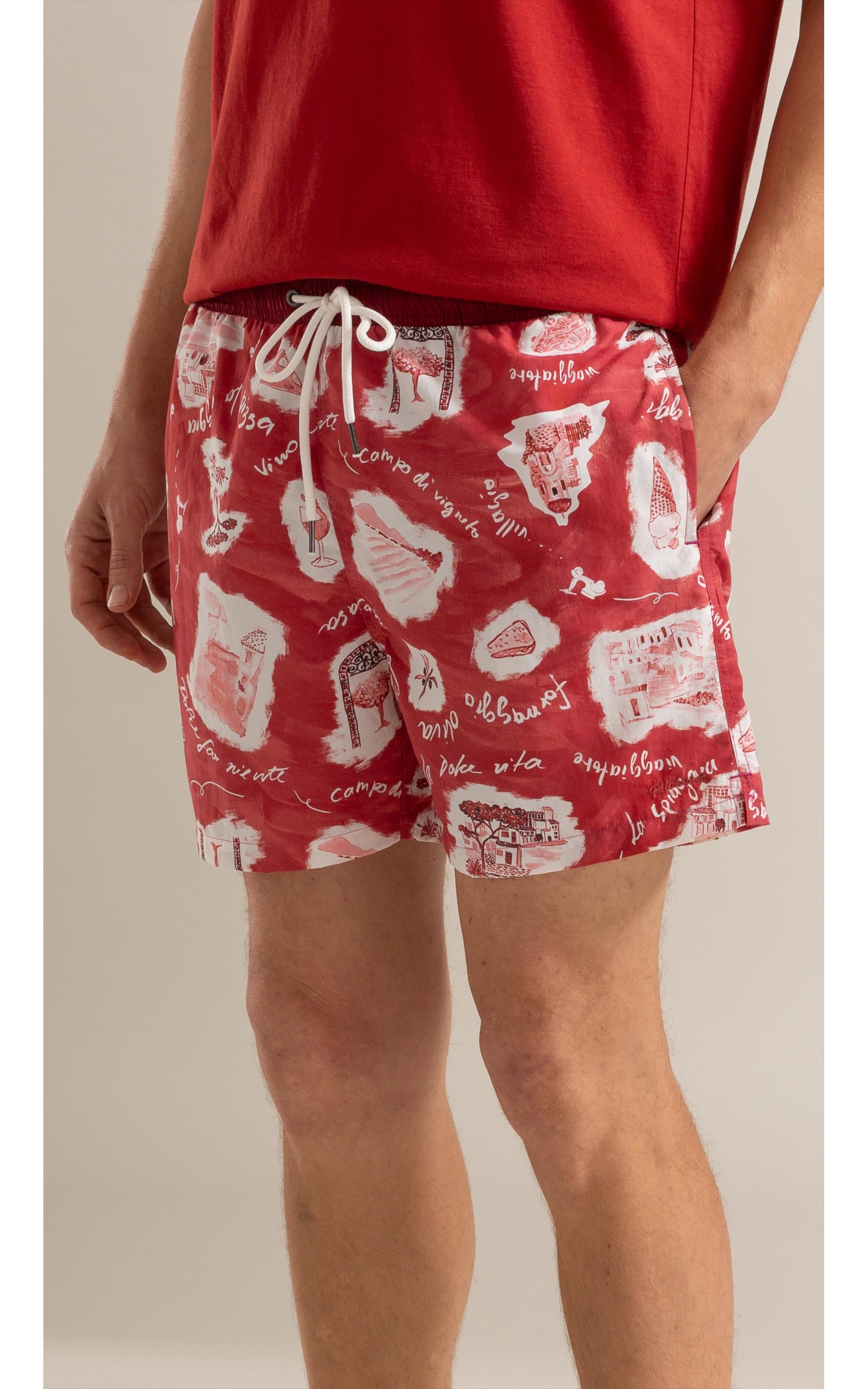 Beach Short Viaggio Regular Vermelho