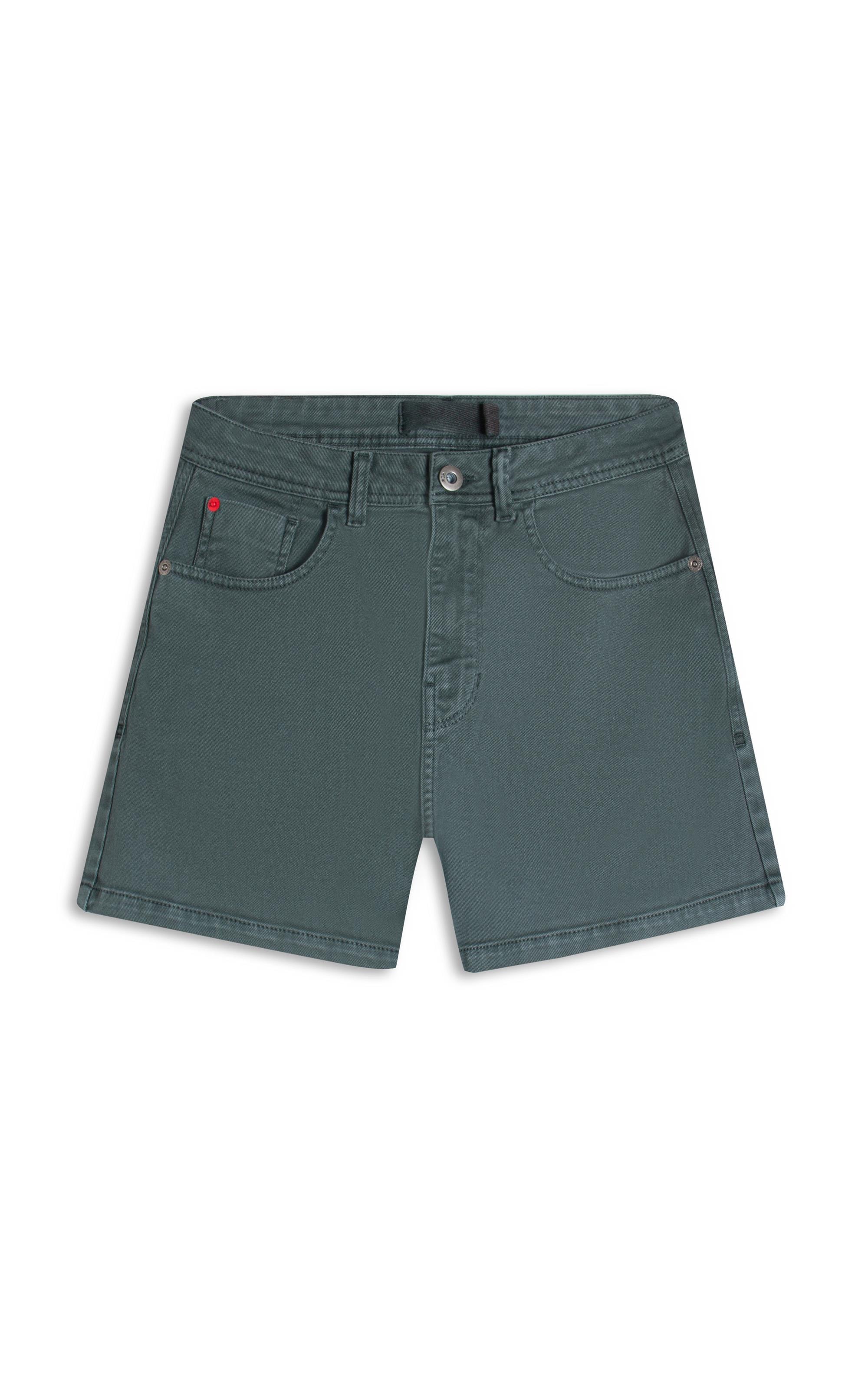 Bermuda 5pockets White Denim Verde Army