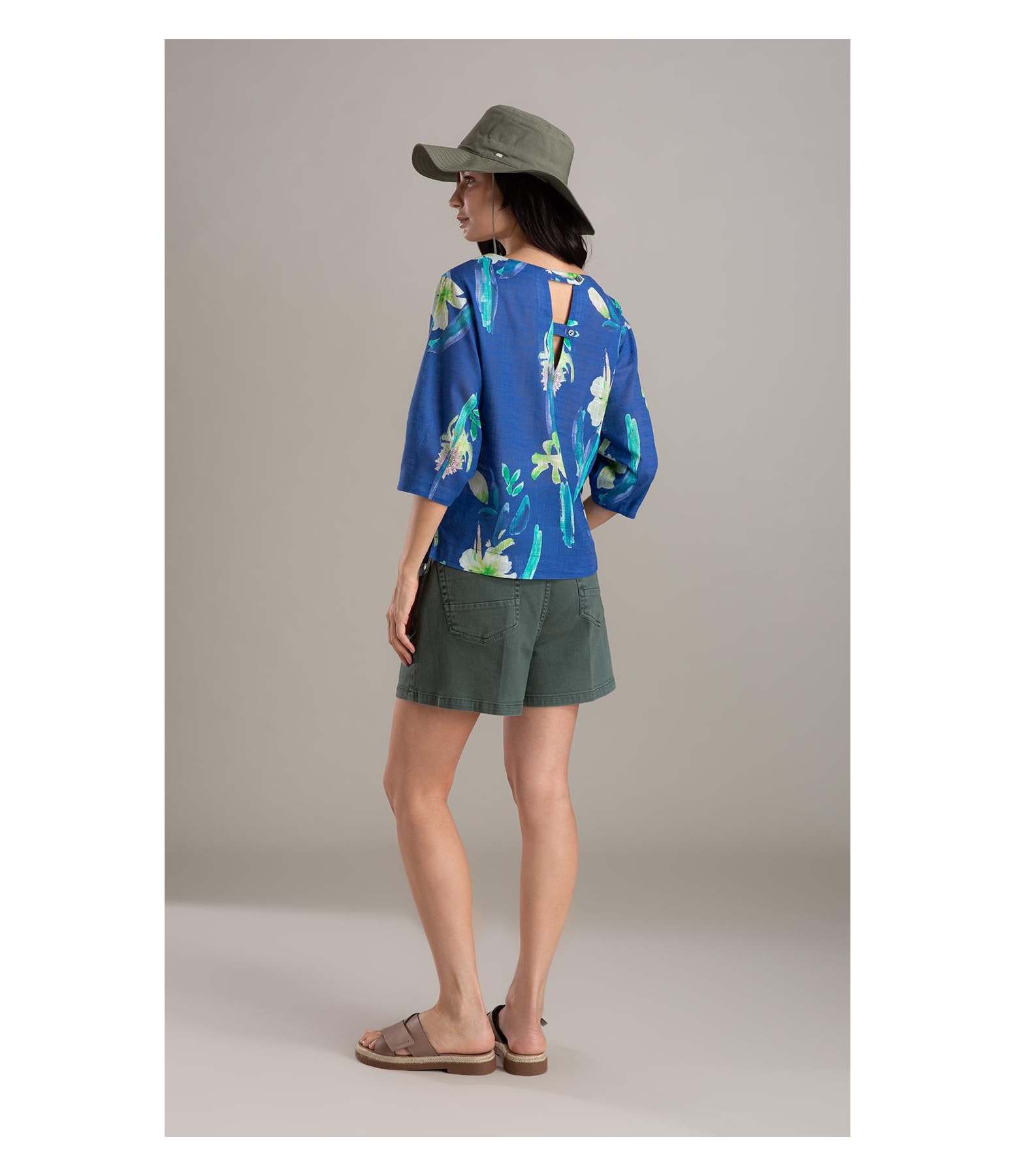 Bermuda 5pockets White Denim Verde Army