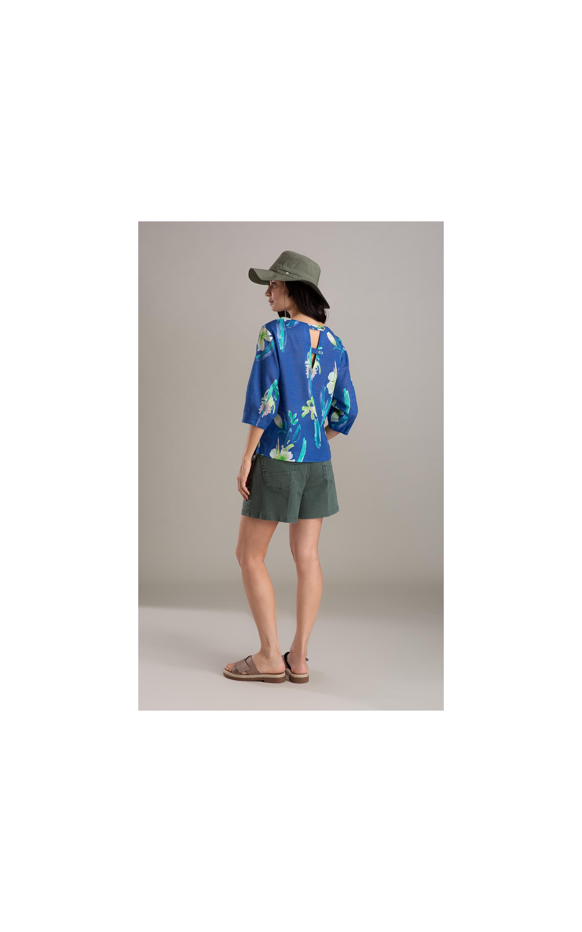 Bermuda 5pockets White Denim Verde Army