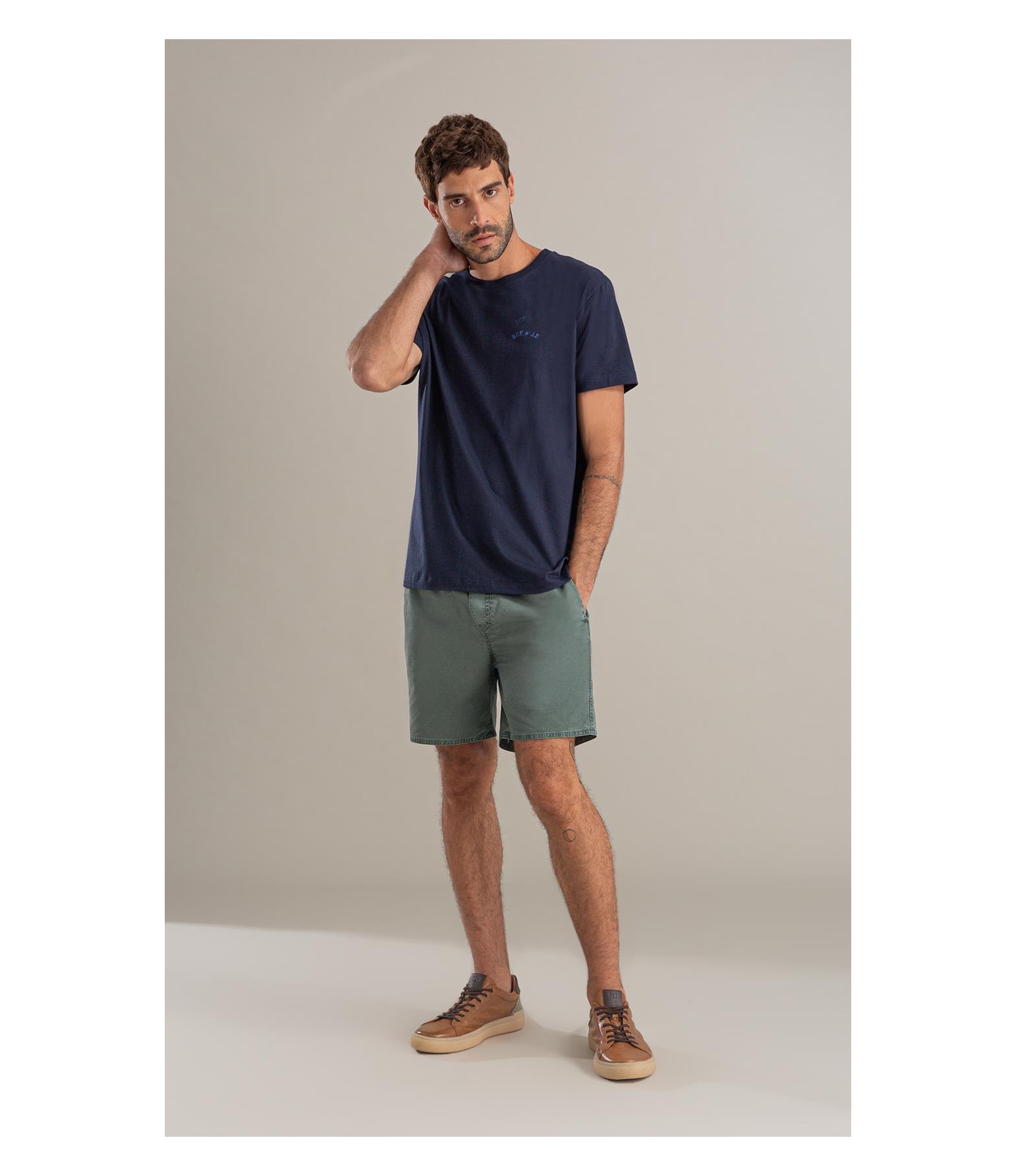 Bermuda Aloha Color Twill Verde Army