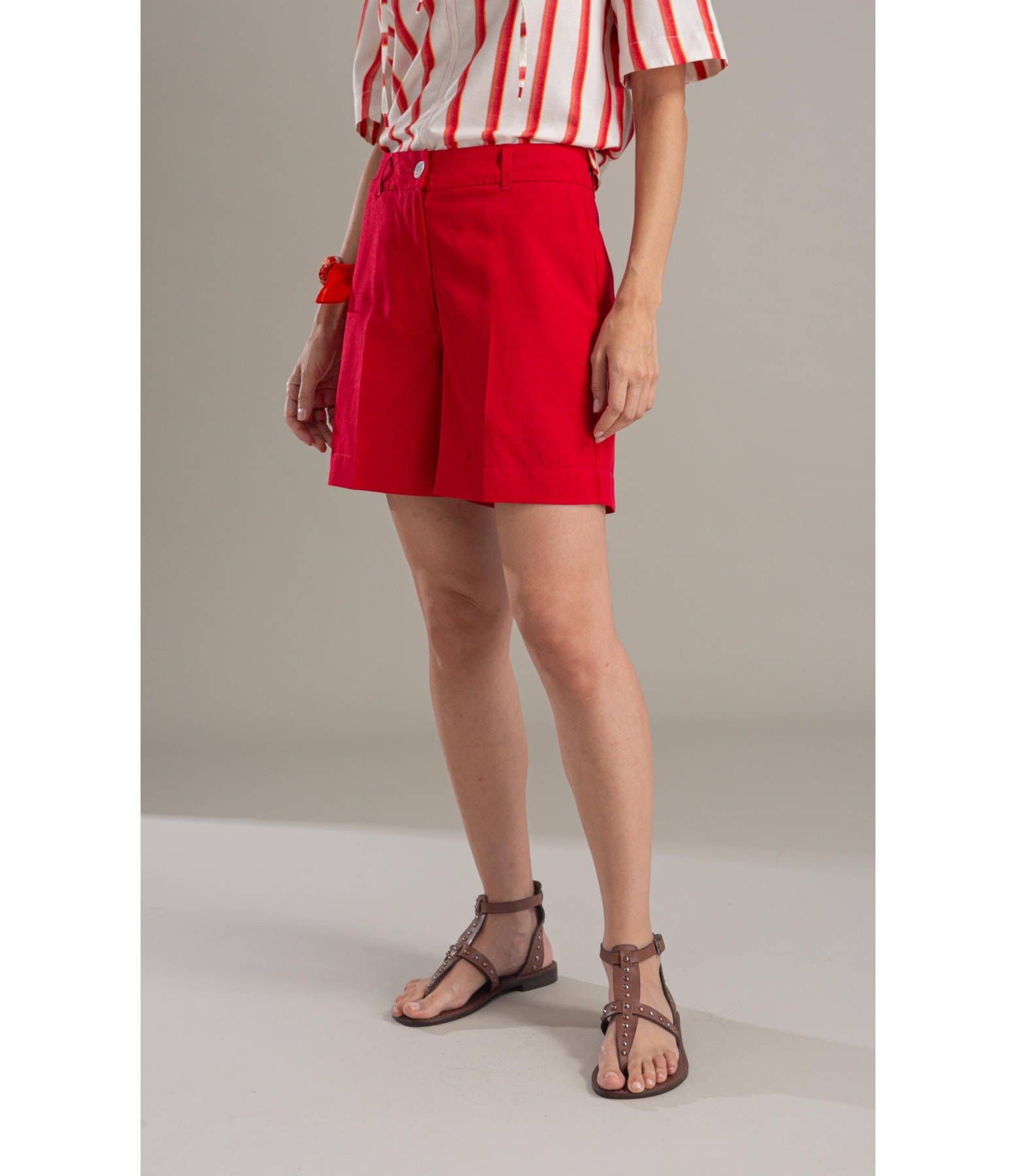 Bermuda Aspen Linho Blend Vermelho Vivo        