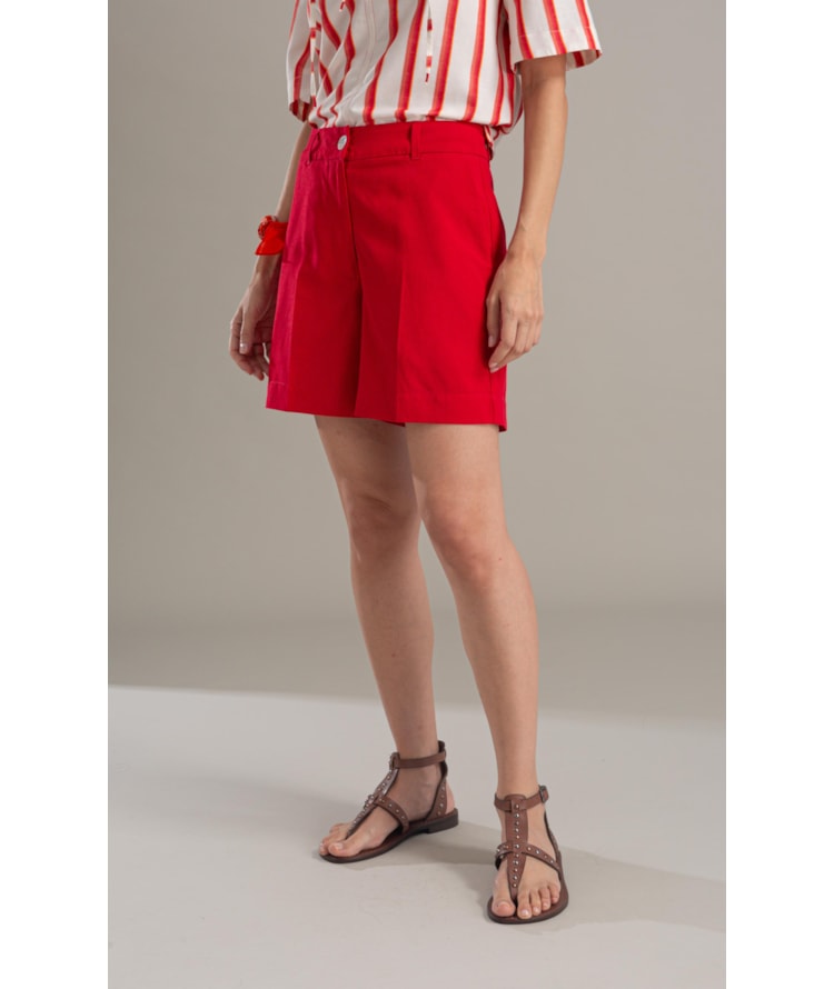 Bermuda Aspen Linho Blend Vermelho Vivo        