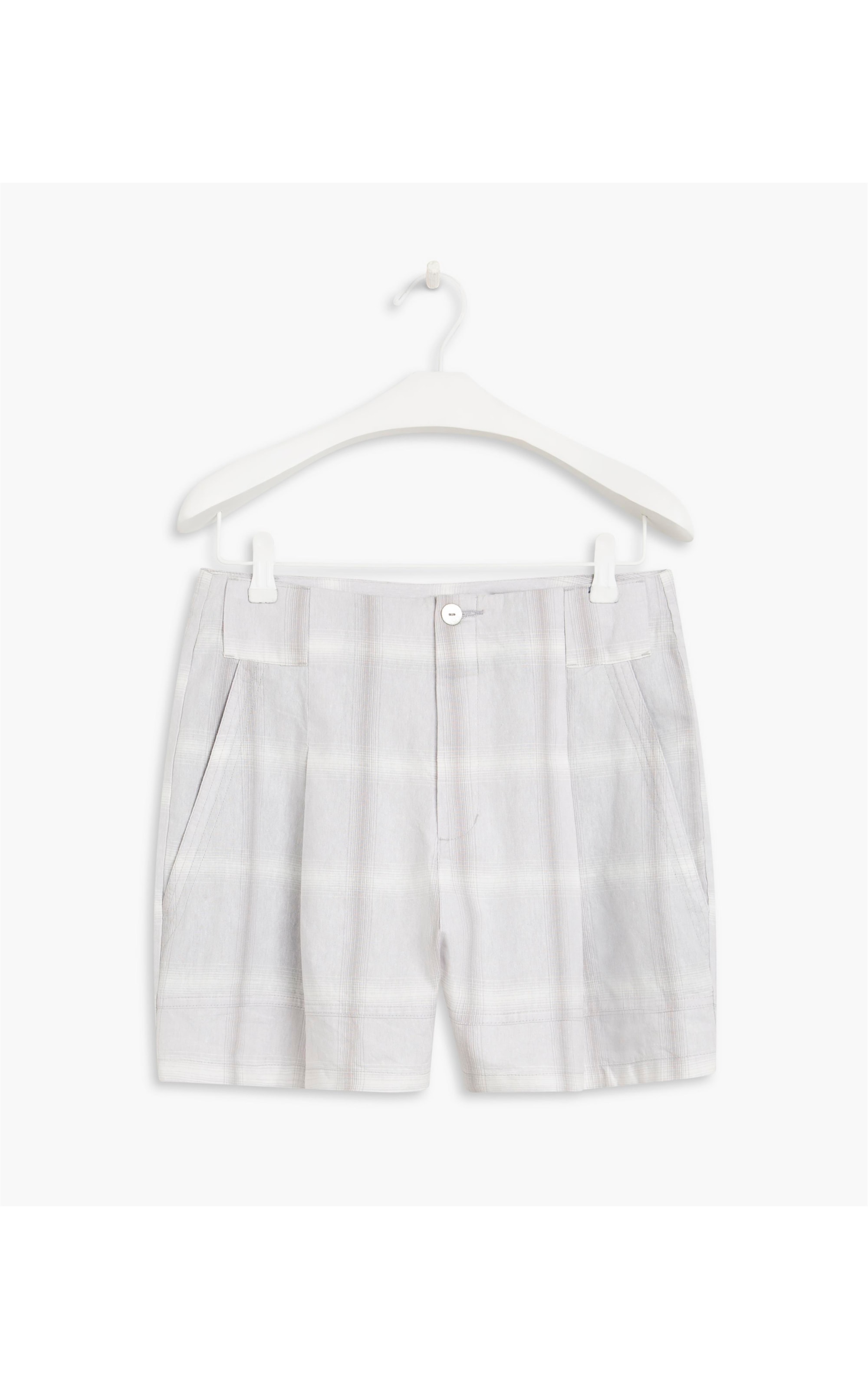 Bermuda Aurea Linho Blend Espinha Telado Off White