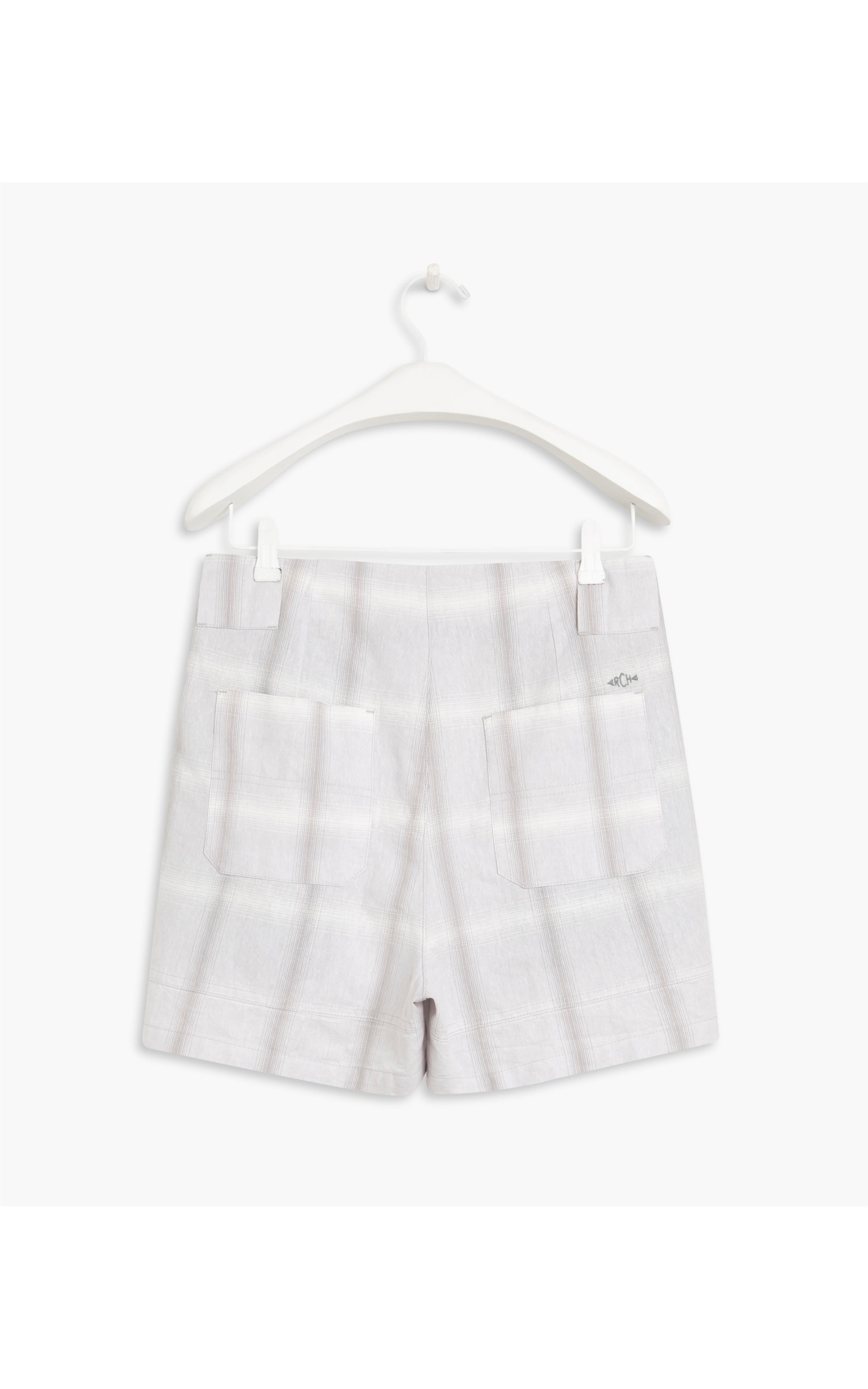 Bermuda Aurea Linho Blend Espinha Telado Off White