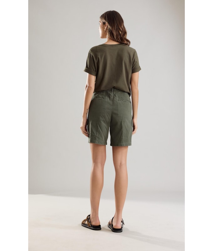 Bermuda Cargo Color Twill Verde Escuro