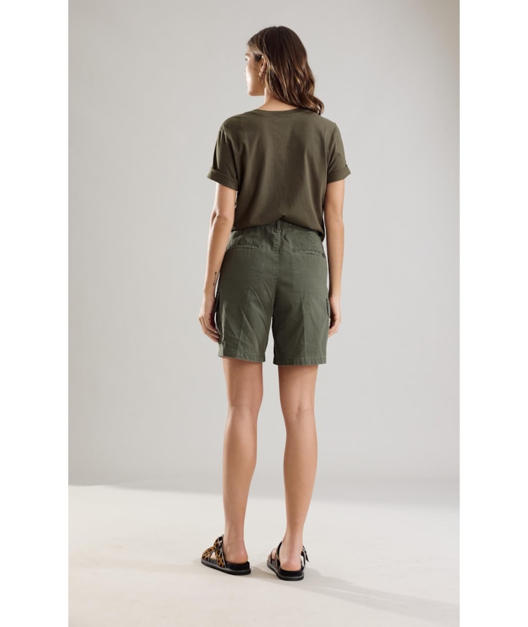 Bermuda Cargo Color Twill Verde Escuro