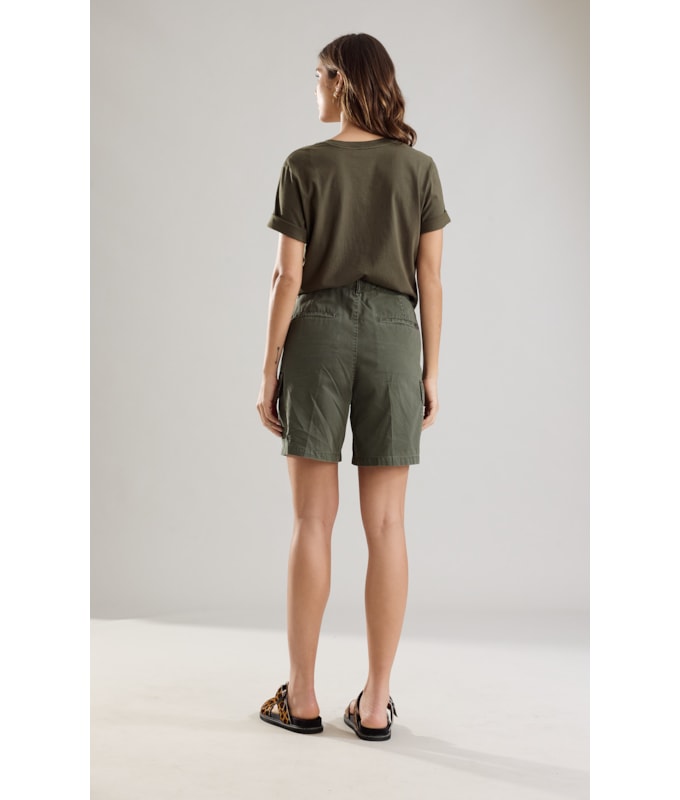 Bermuda Cargo Color Twill Verde Escuro