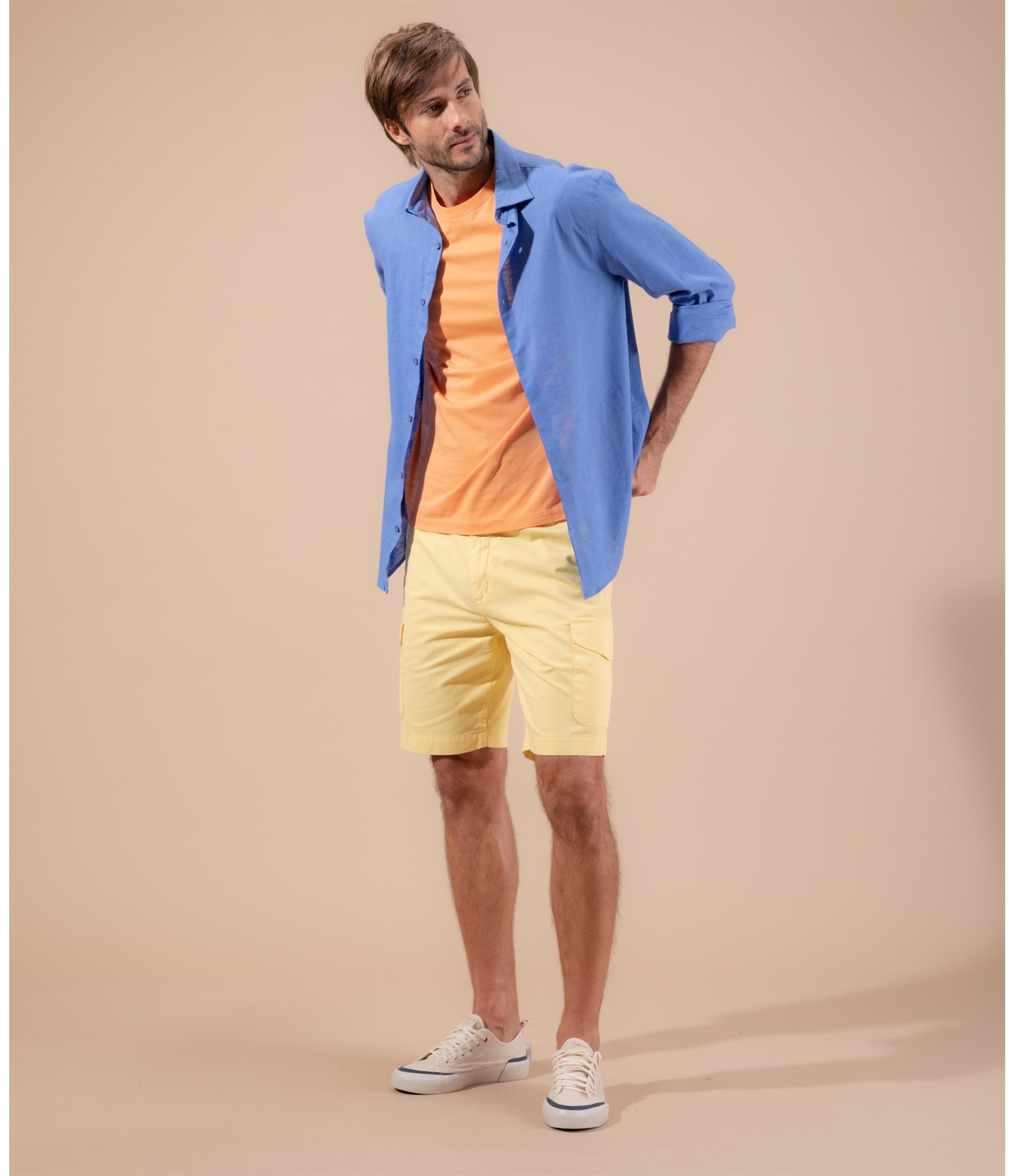 Bermuda Cargo Con Amarelo Claro