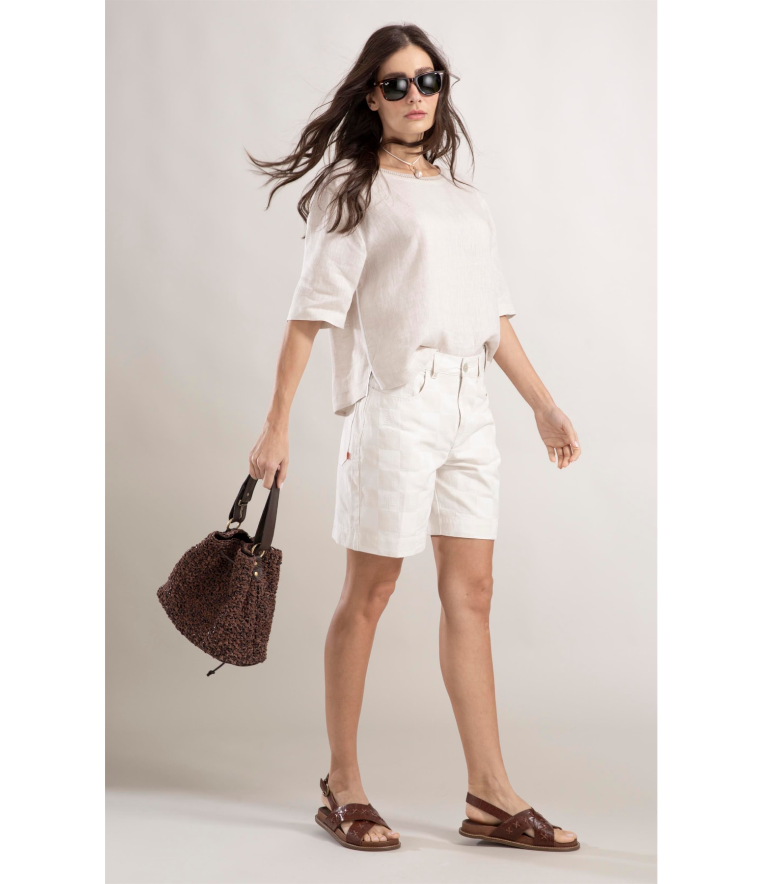 Bermuda Checkers Jacquard Off White