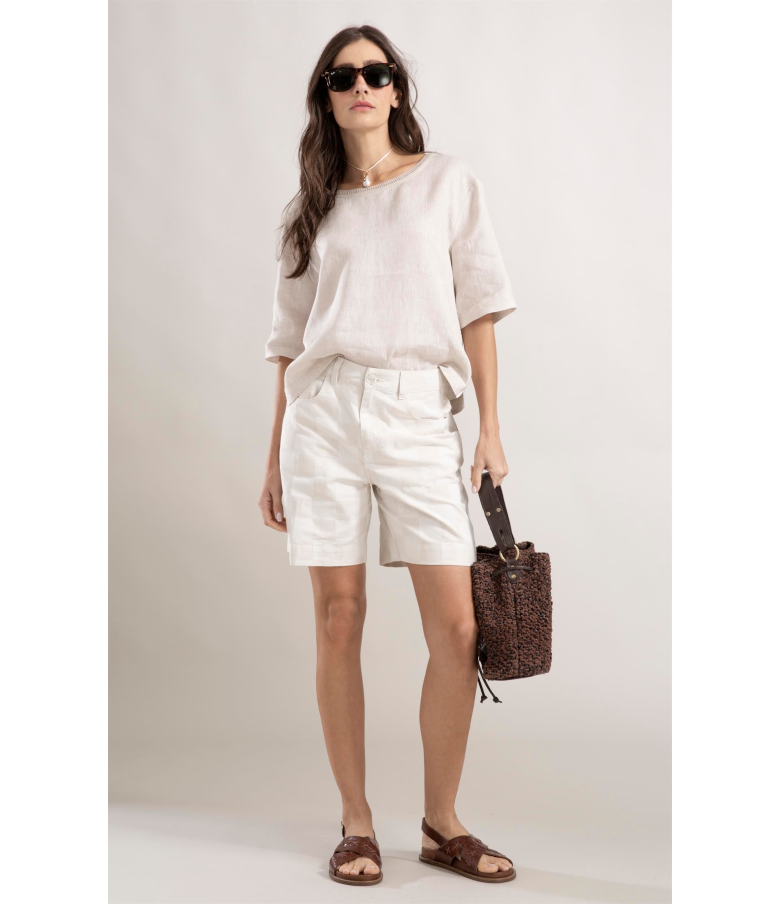 Bermuda Checkers Jacquard Off White