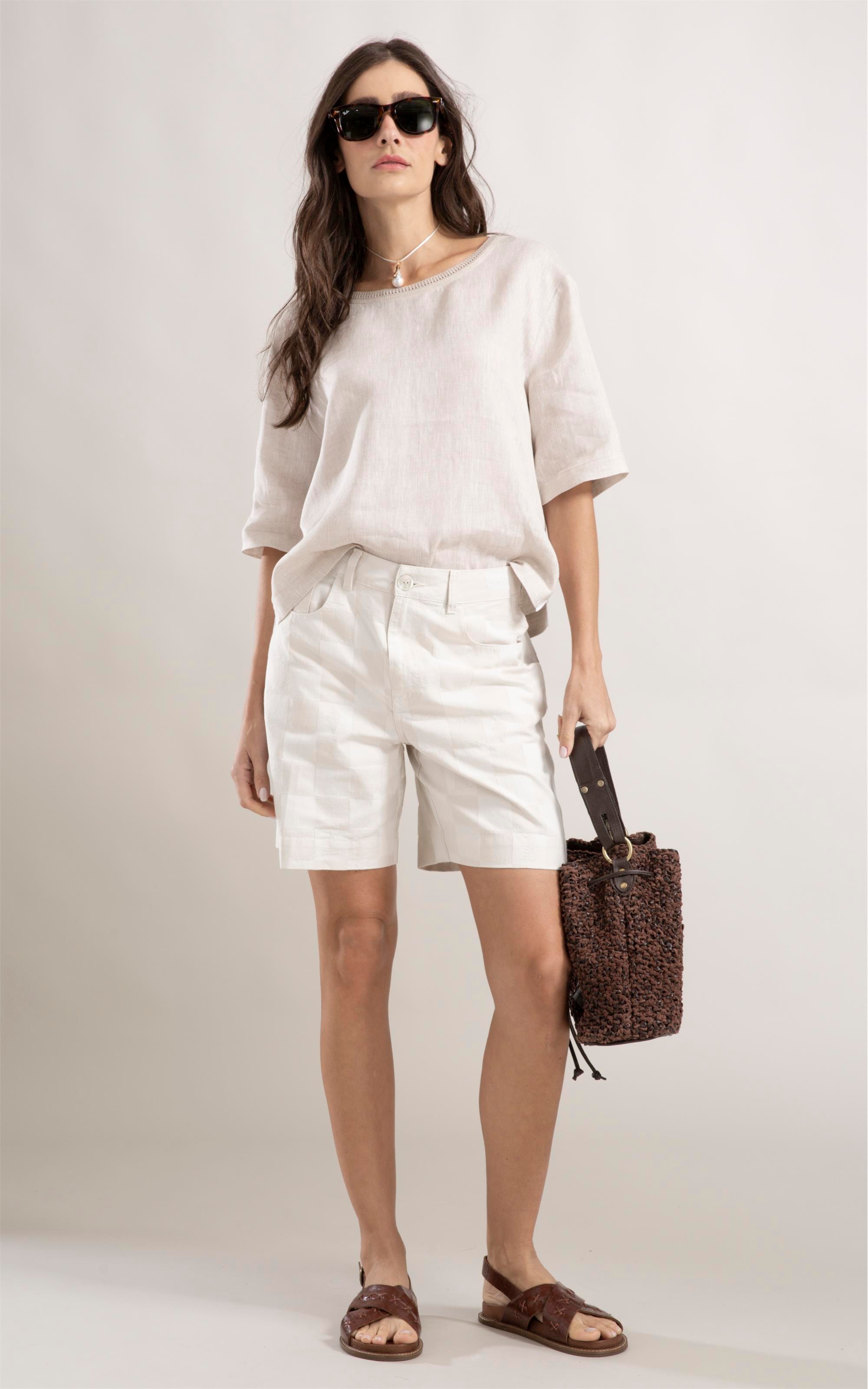 Bermuda Checkers Jacquard Off White