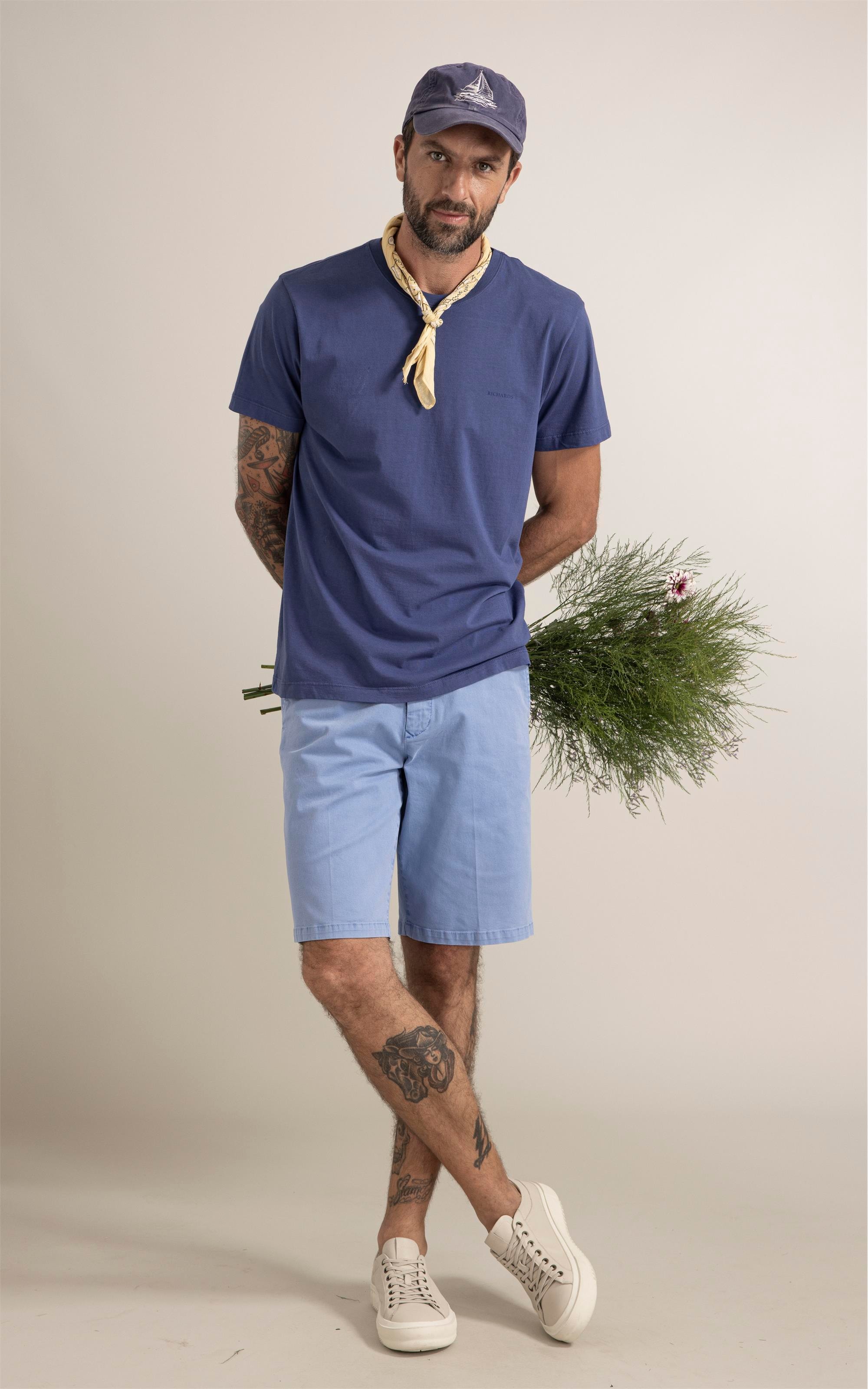 Bermuda Chino Con Azul Medio