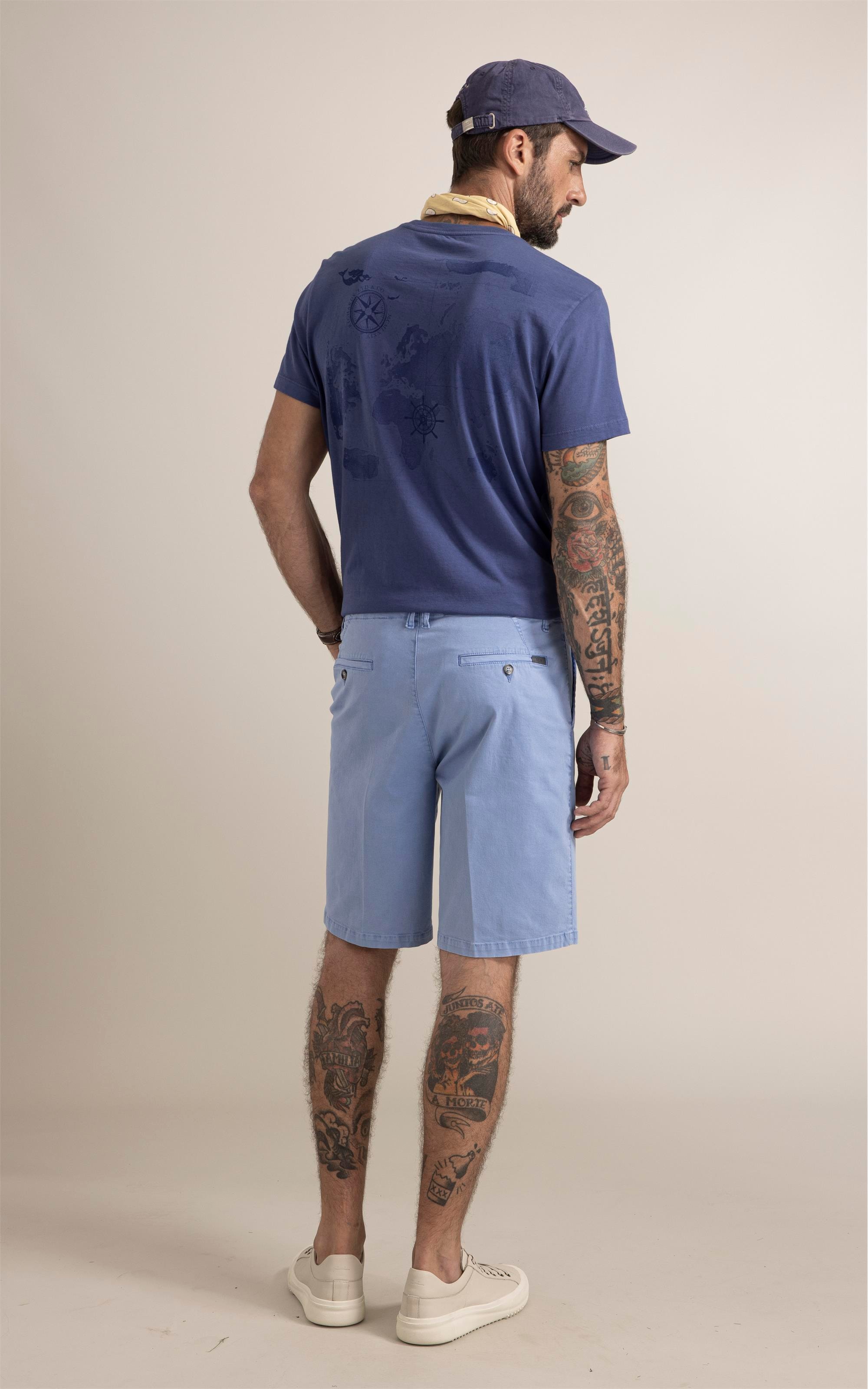 Bermuda Chino Con Azul Medio
