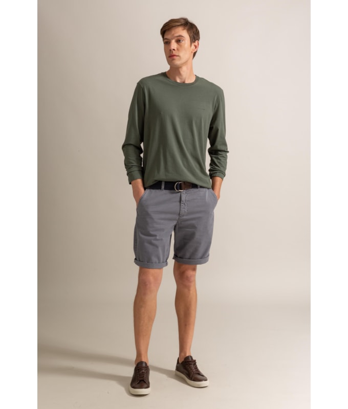 Bermuda Chino Con Cinza Claro