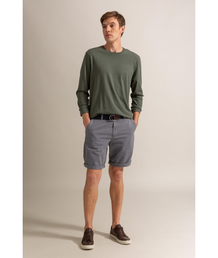 Bermuda Chino Con Cinza Claro