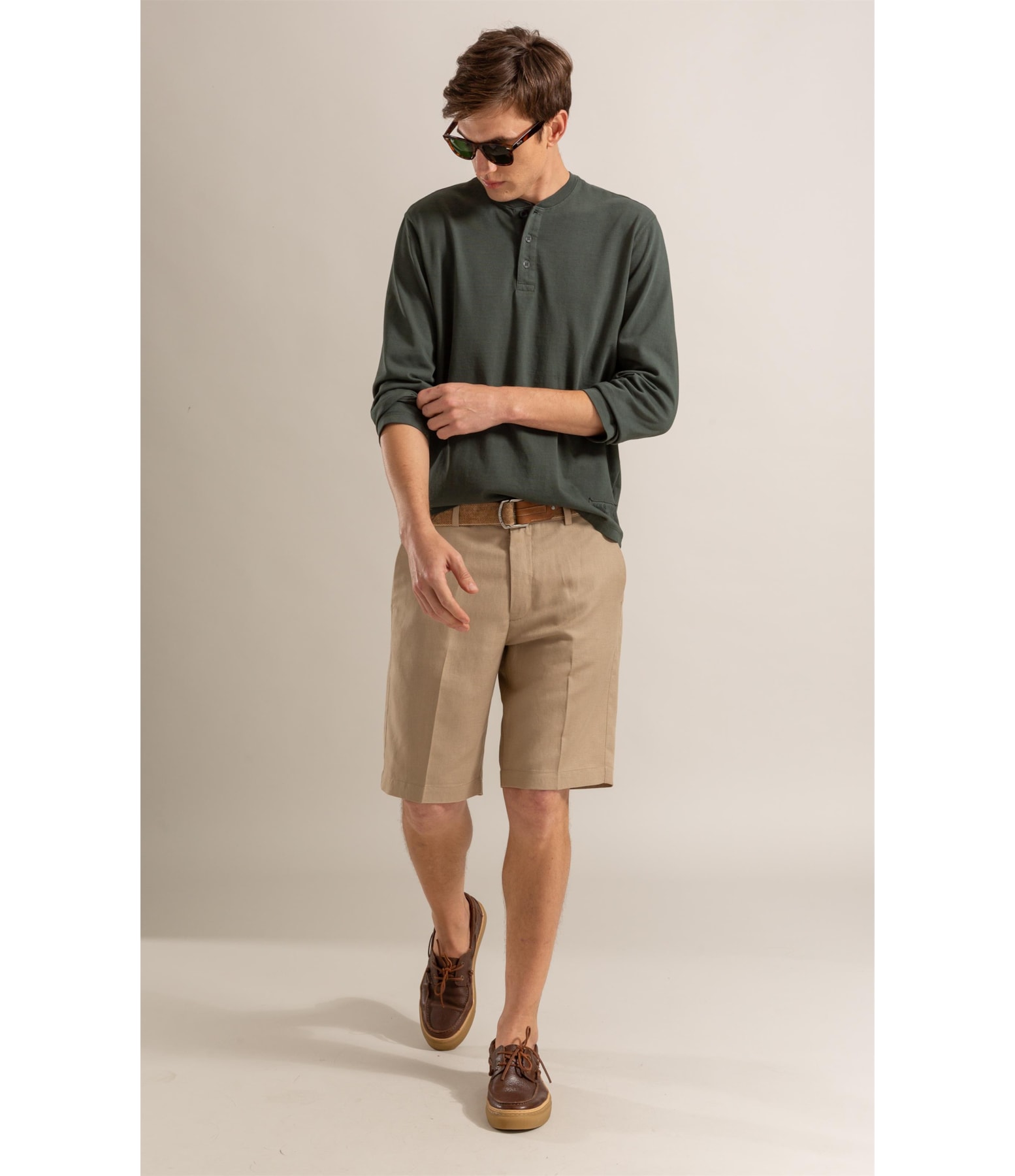 Bermuda Chino Long Liso  Caqui