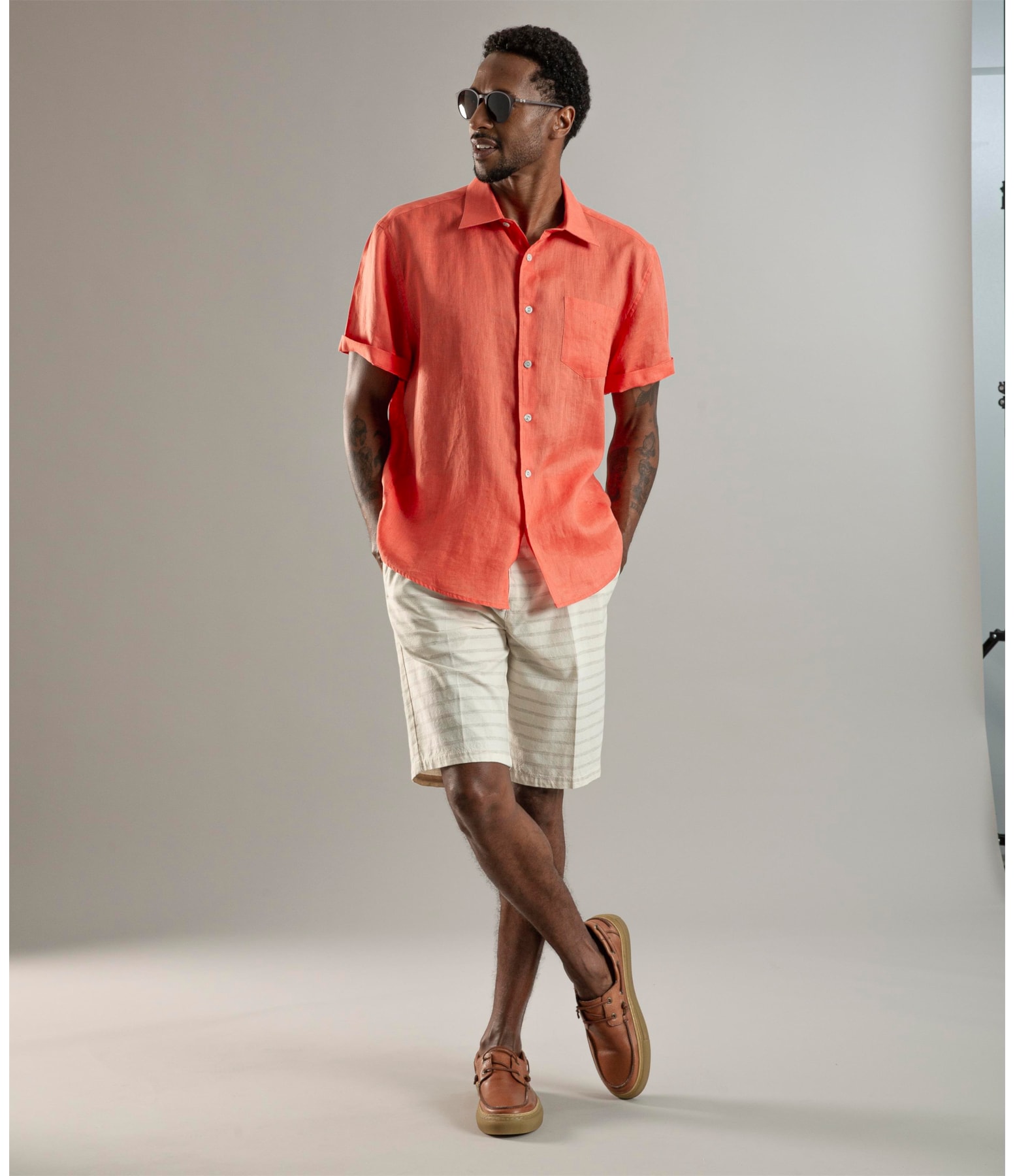 Bermuda Chino Marrocos Stripe Natural