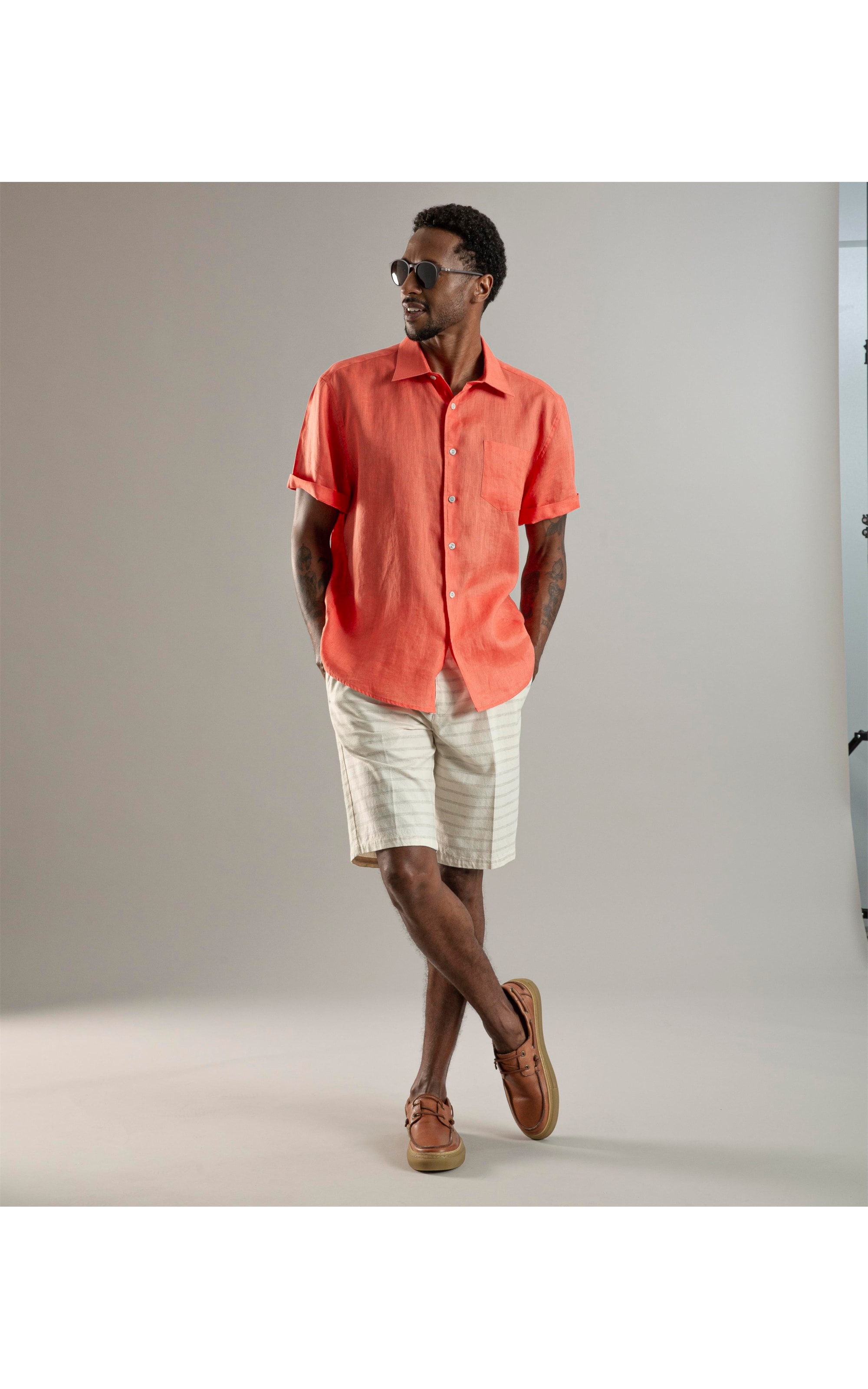Bermuda Chino Marrocos Stripe Natural