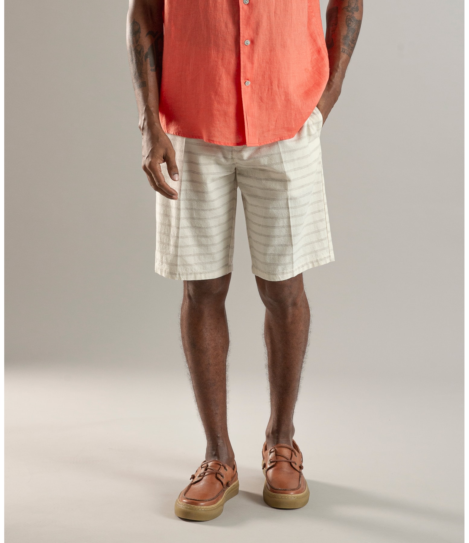 Bermuda Chino Marrocos Stripe Natural