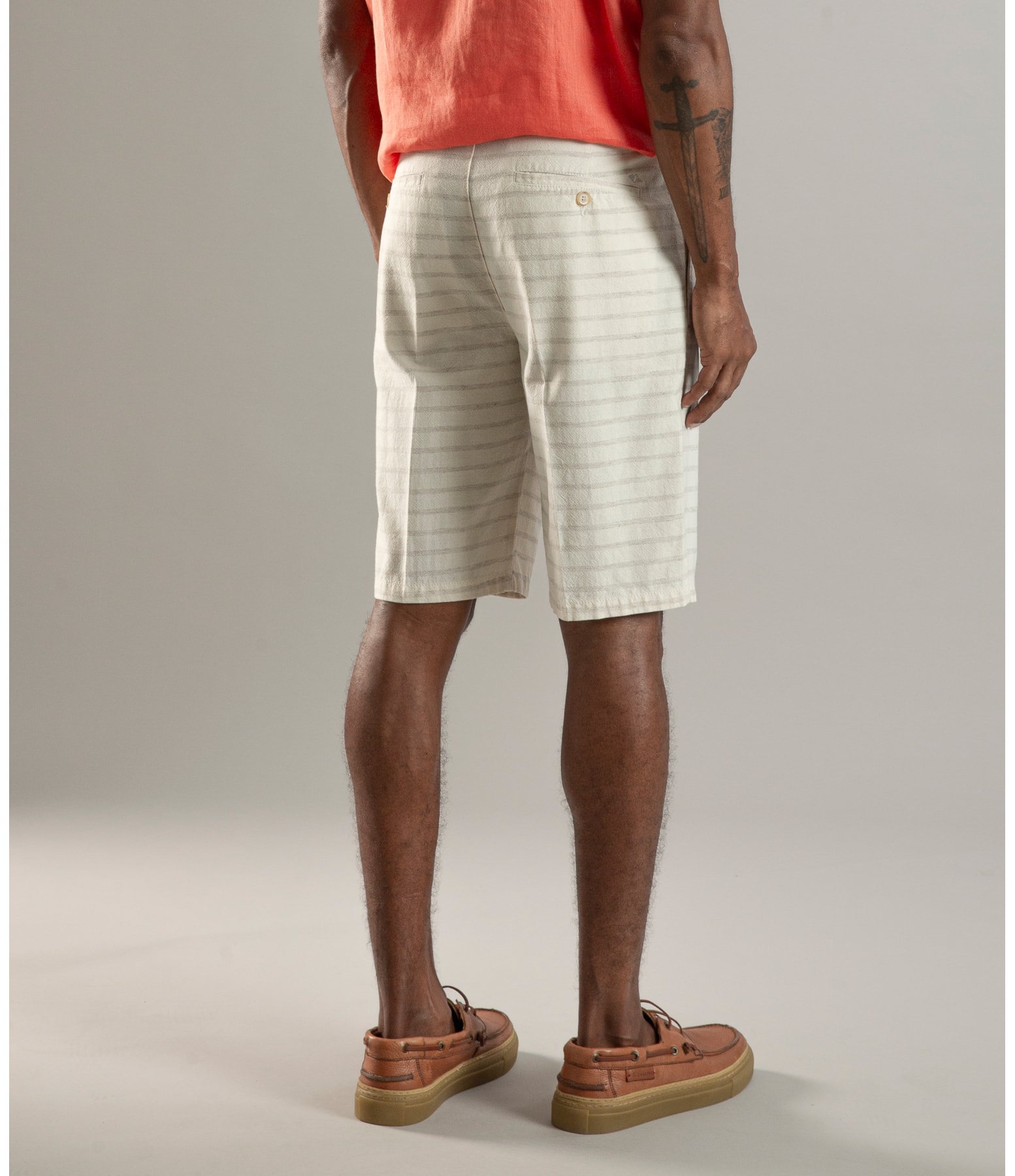Bermuda Chino Marrocos Stripe Natural