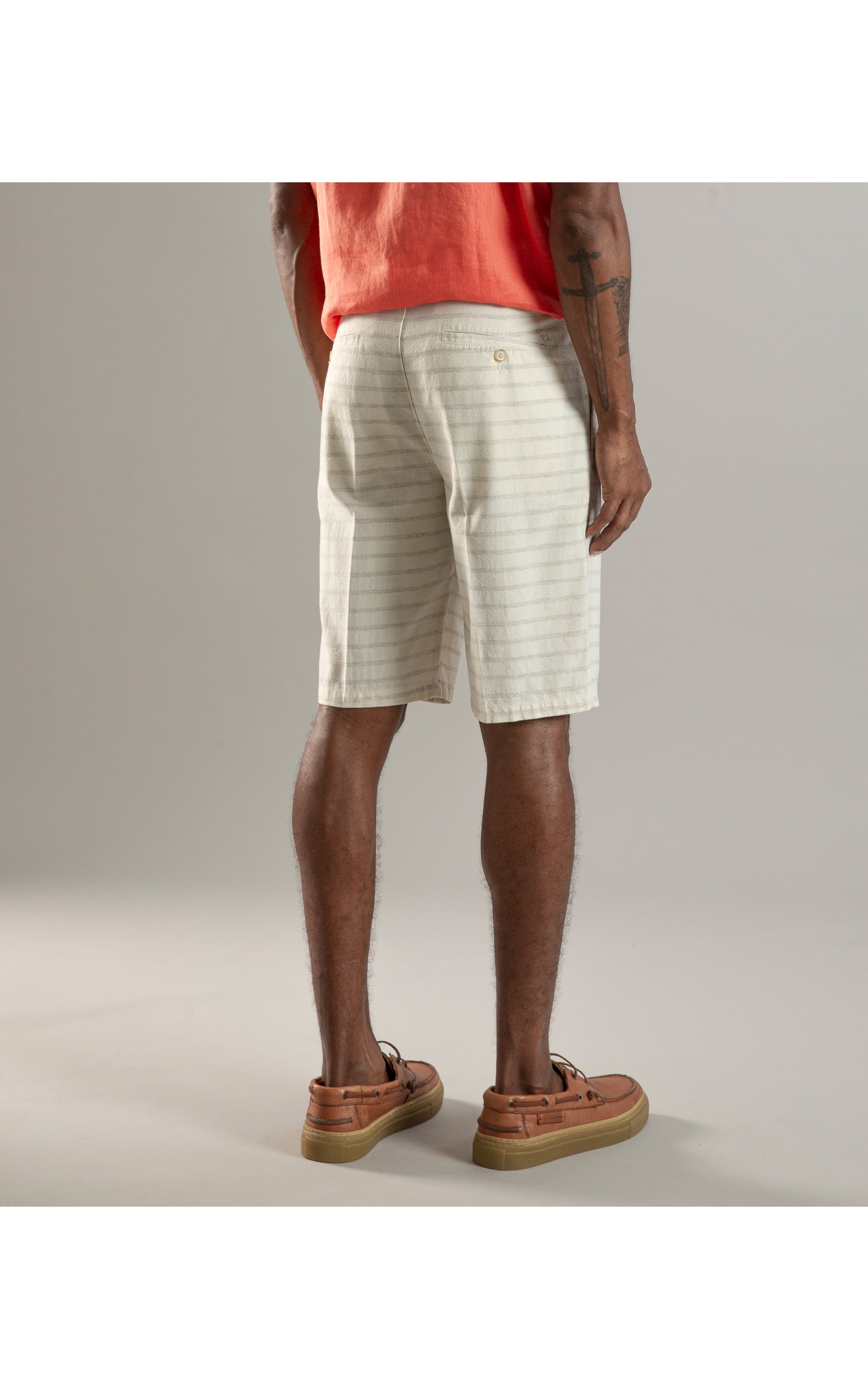 Bermuda Chino Marrocos Stripe Natural