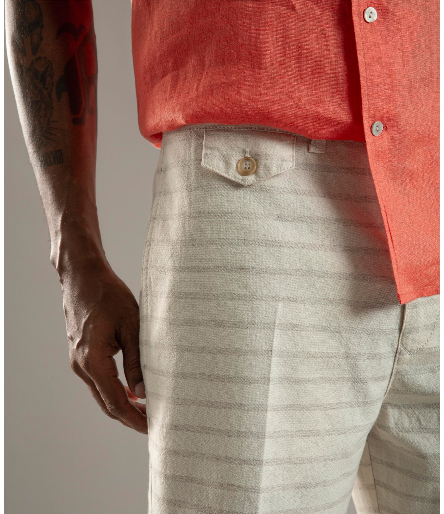 Bermuda Chino Marrocos Stripe Natural