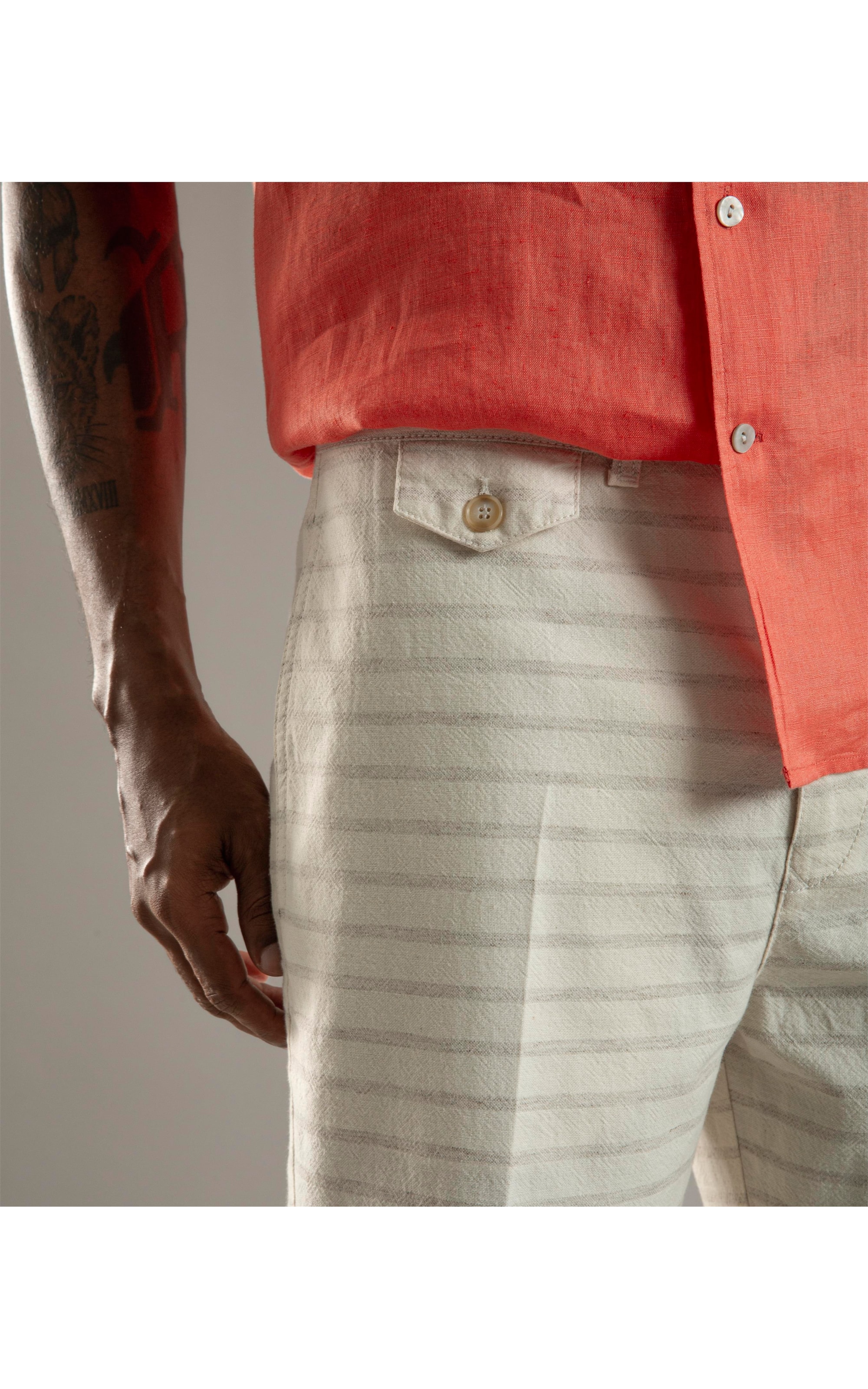 Bermuda Chino Marrocos Stripe Natural