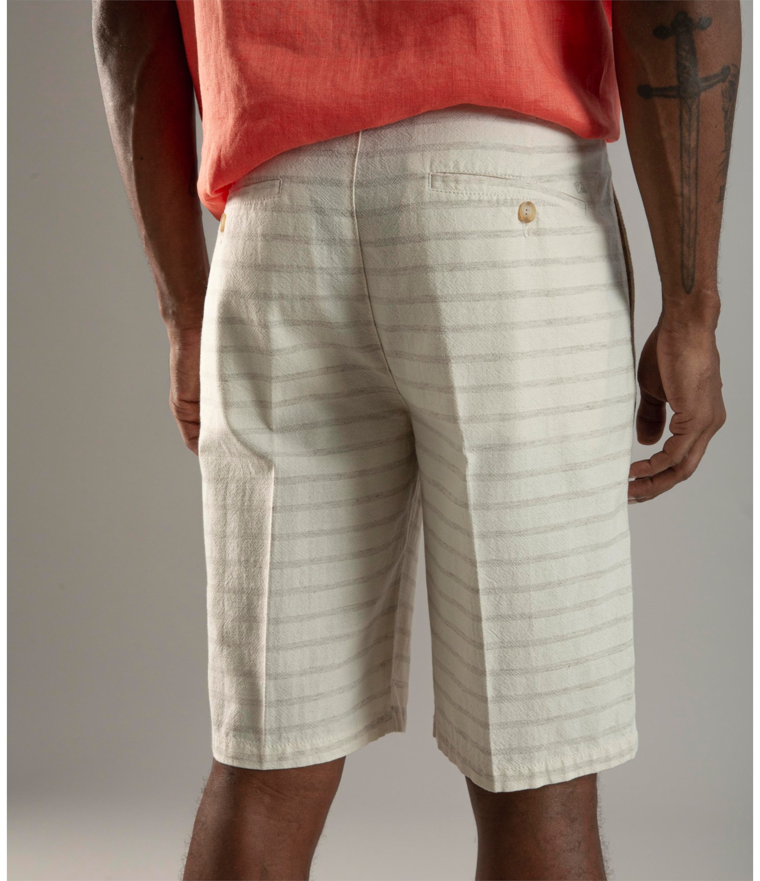 Bermuda Chino Marrocos Stripe Natural