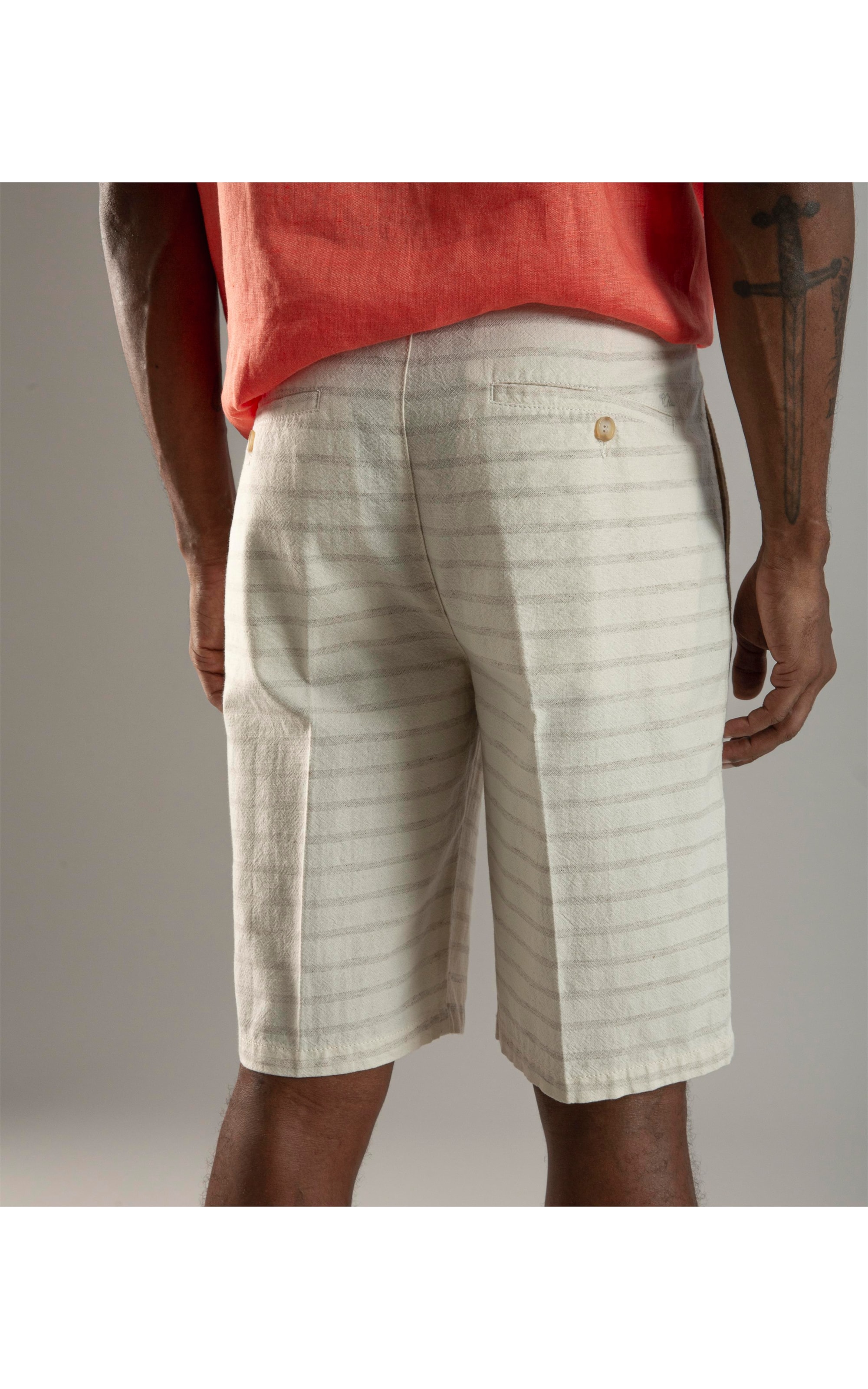 Bermuda Chino Marrocos Stripe Natural