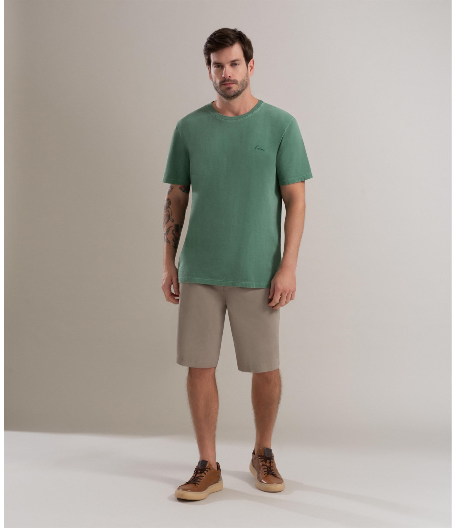 Bermuda Chino Reta New Verde Escuro